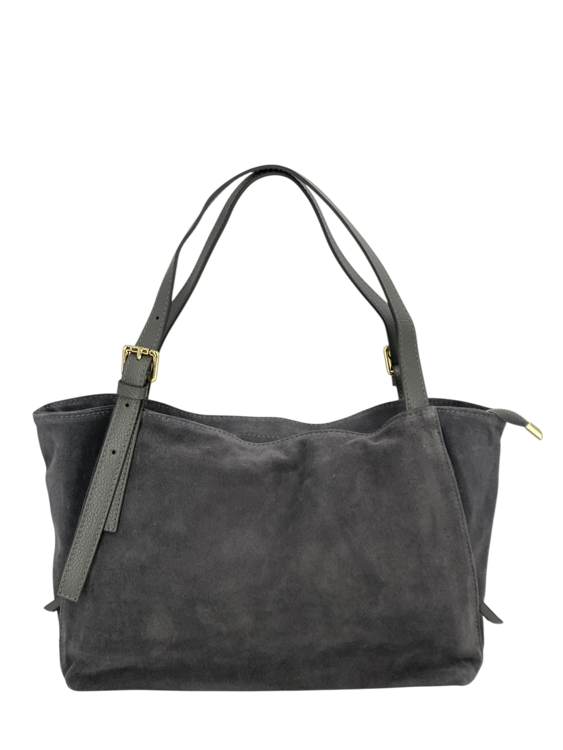 Camille – Women's handbag and shoulder bag in Italian leather and suede with adjustable handles and reinforced stitching