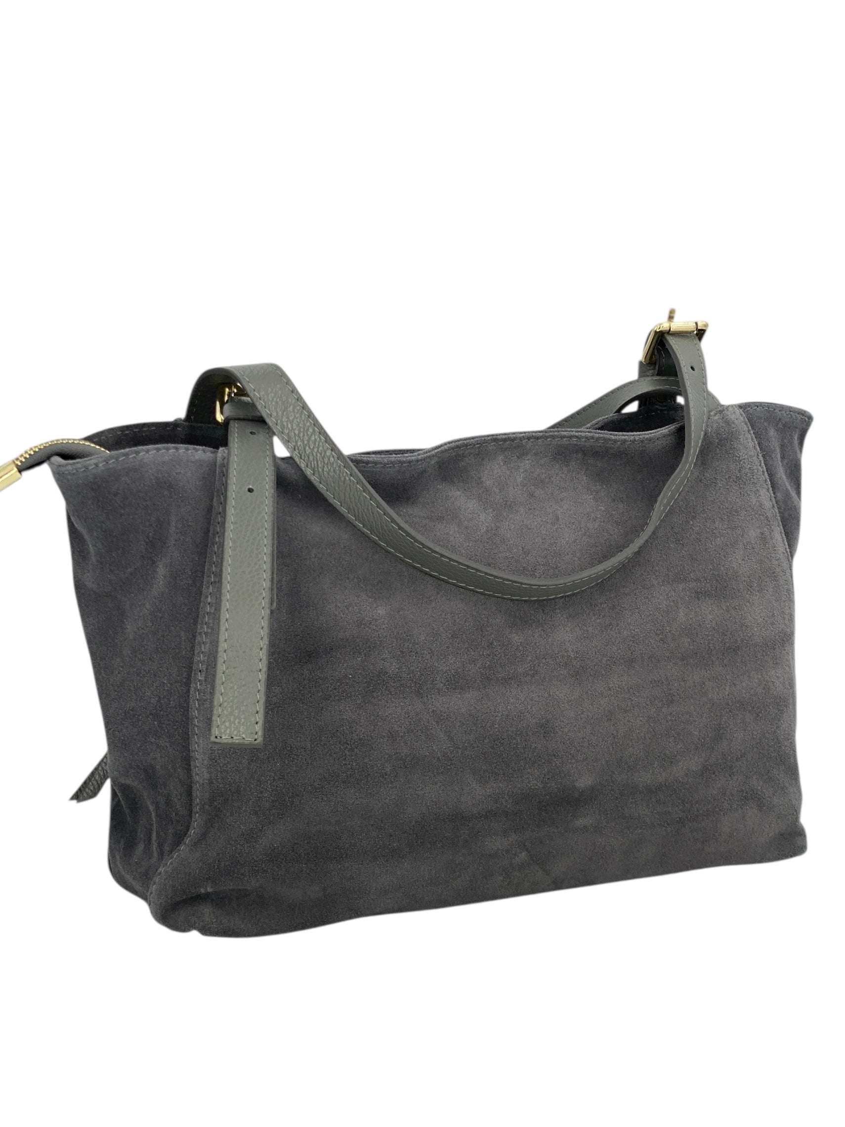 Camille – Women's handbag and shoulder bag in Italian leather and suede with adjustable handles and reinforced stitching