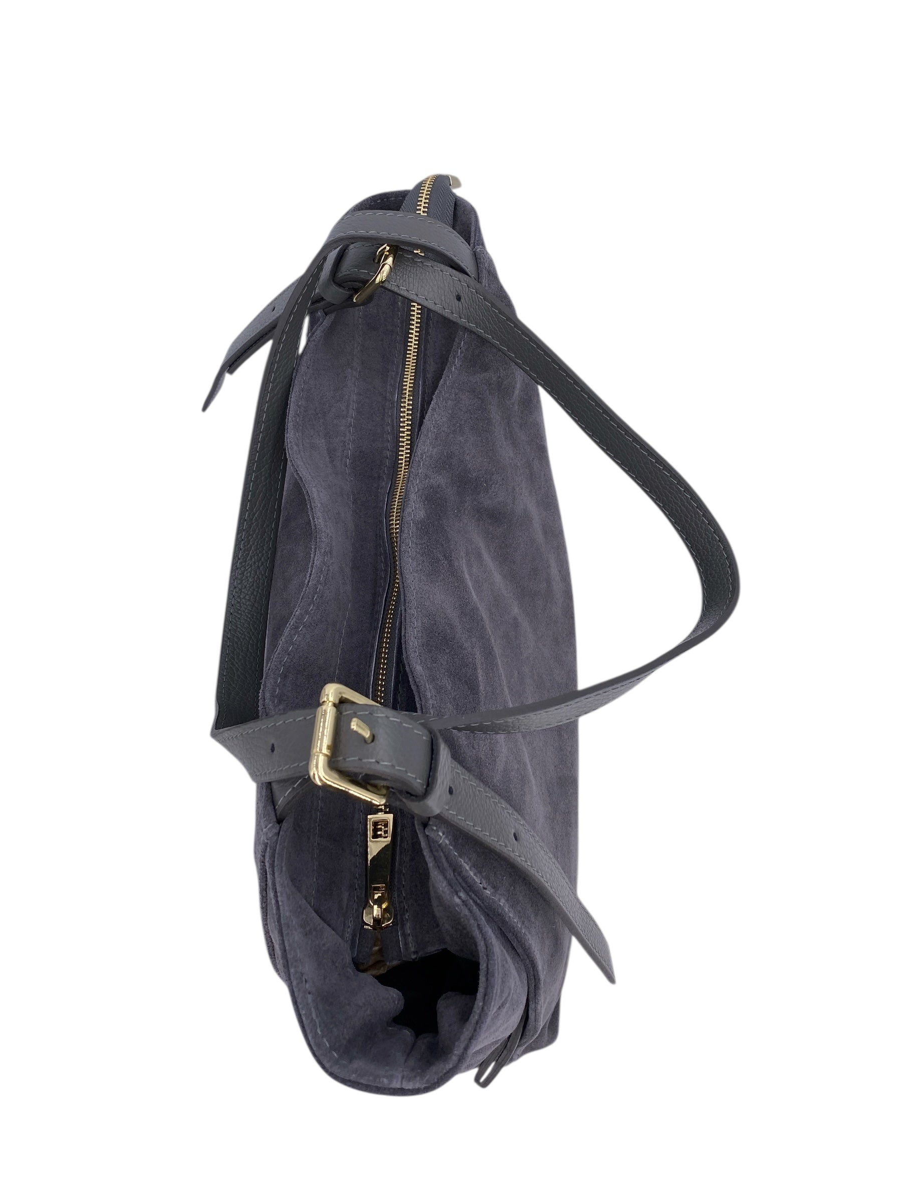 Camille – Women's handbag and shoulder bag in Italian leather and suede with adjustable handles and reinforced stitching