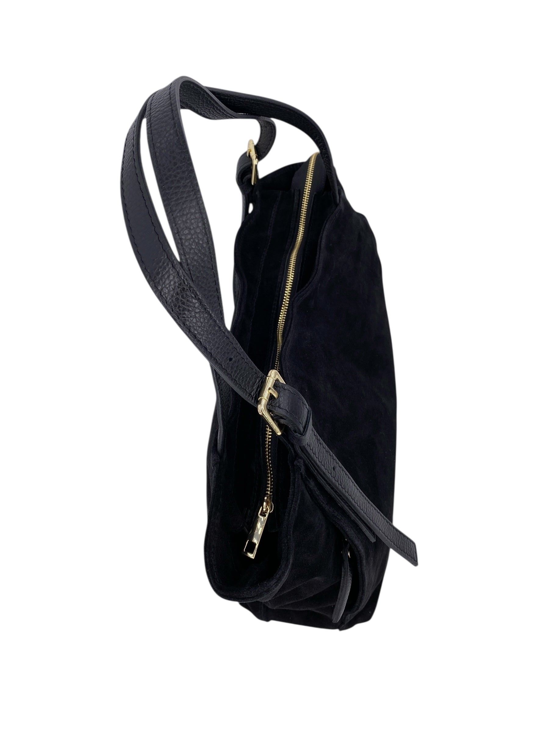Camille – Women's handbag and shoulder bag in Italian leather and suede with adjustable handles and reinforced stitching