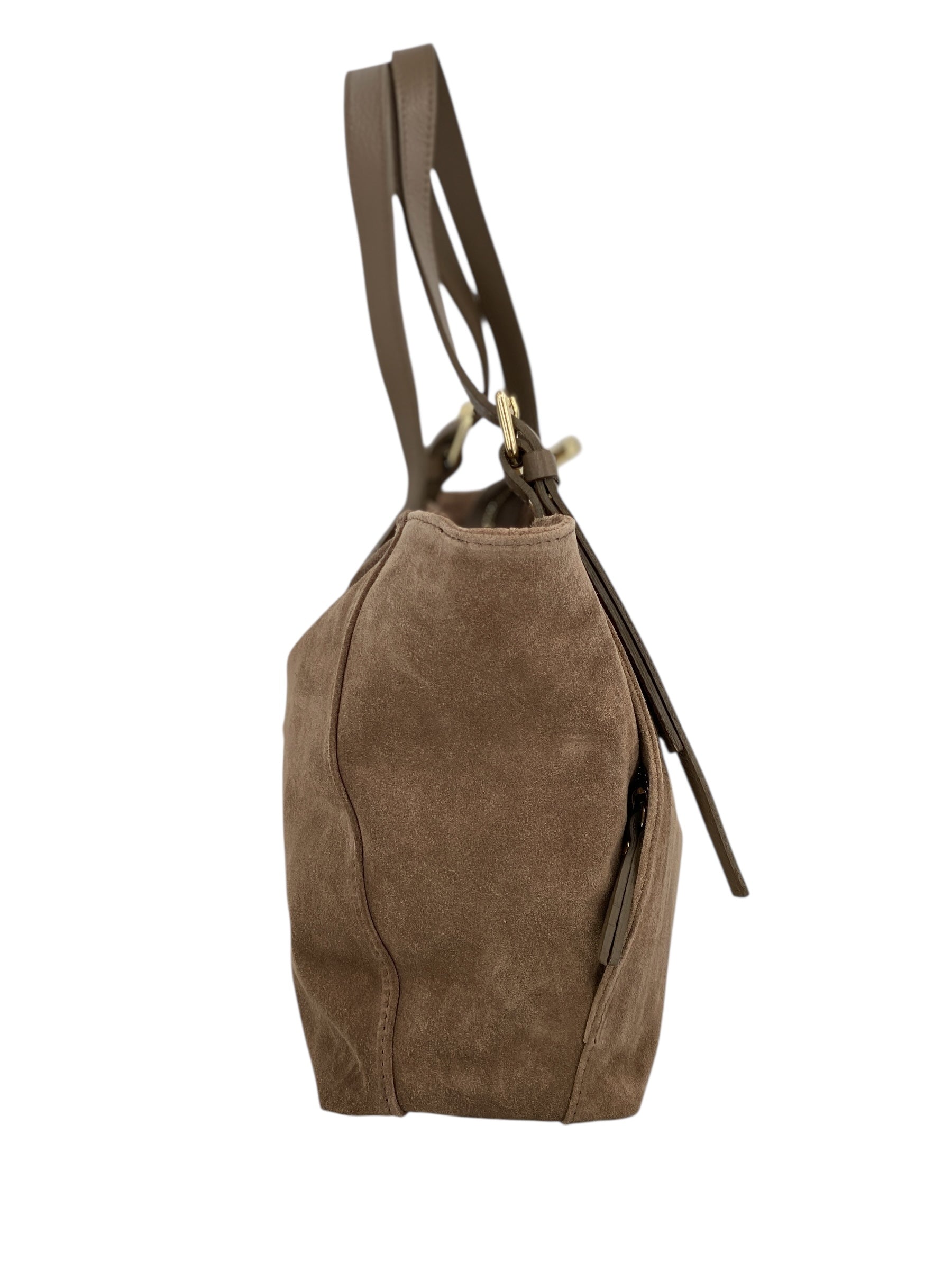 Camille – Women's handbag and shoulder bag in Italian leather and suede with adjustable handles and reinforced stitching