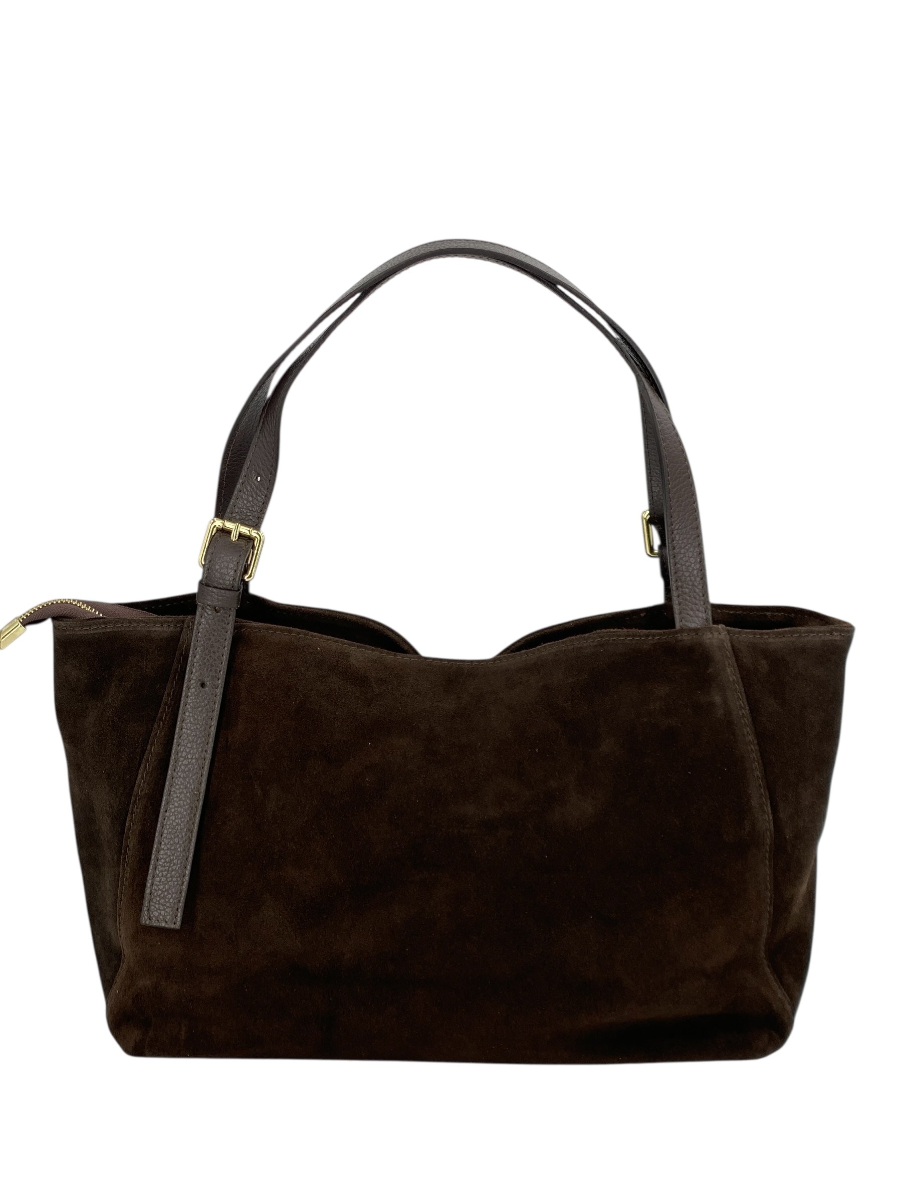 Camille – Women's handbag and shoulder bag in Italian leather and suede with adjustable handles and reinforced stitching