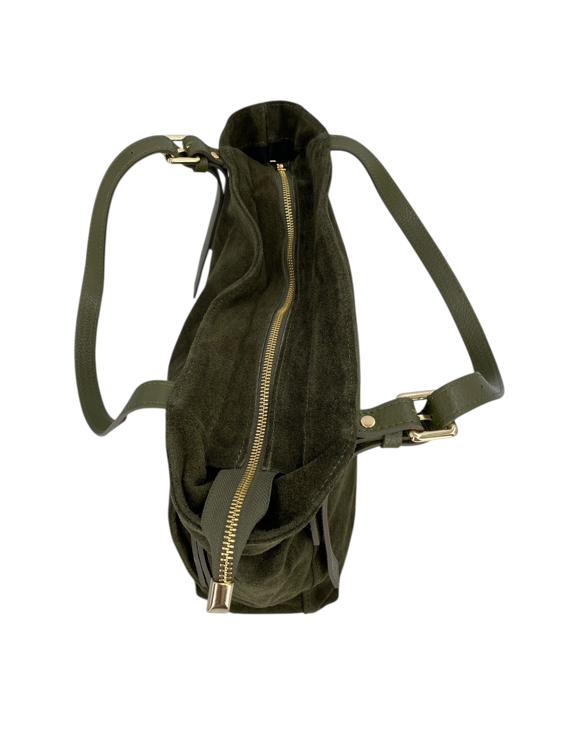 Camille – Women's handbag and shoulder bag in Italian leather and suede with adjustable handles and reinforced stitching