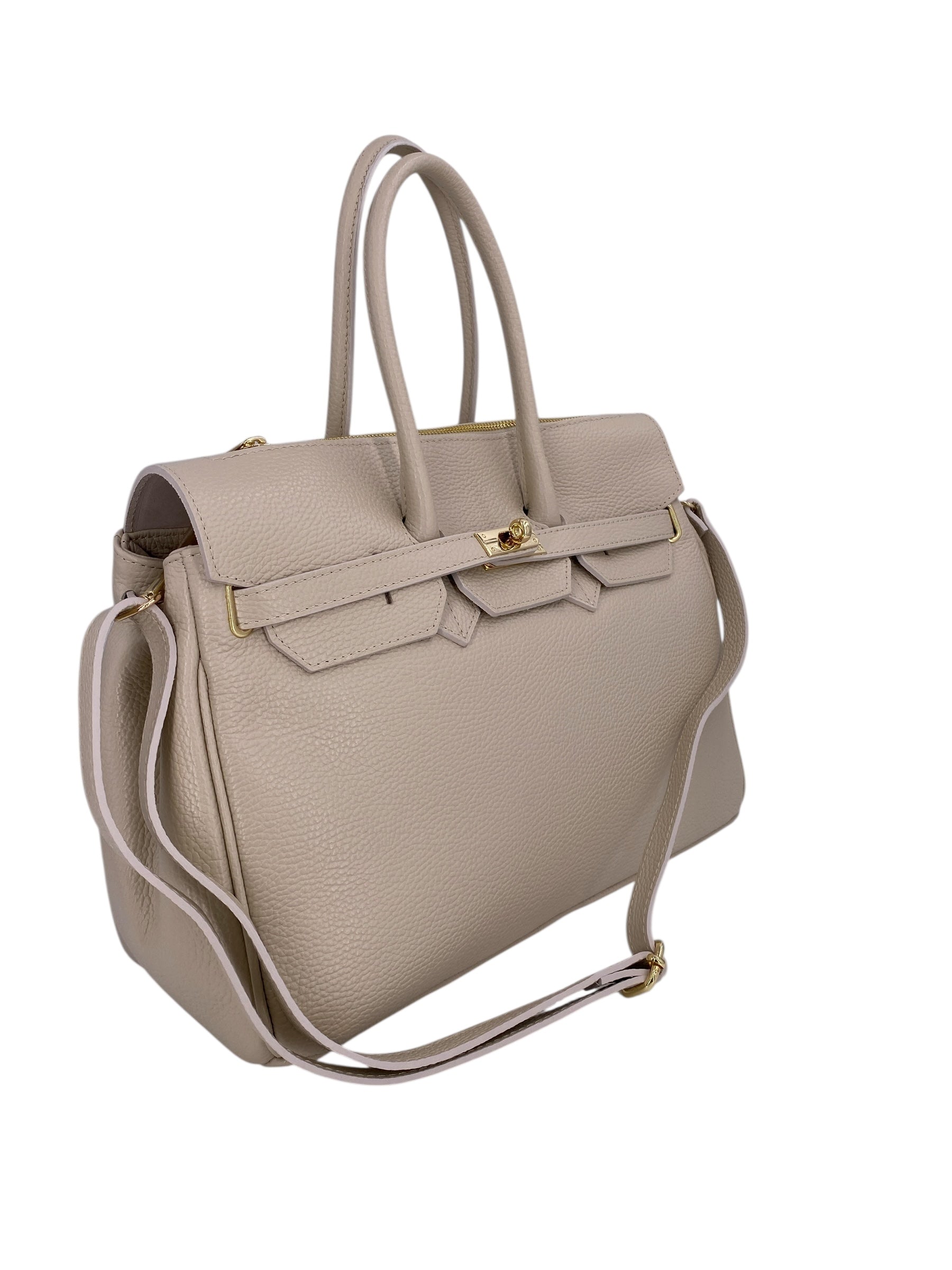Juliette – Damenhandtasche und Umhängetasche aus echtem italienischen Leder mit doppelt verstärkten Griffen und gefüttertem Innenraum