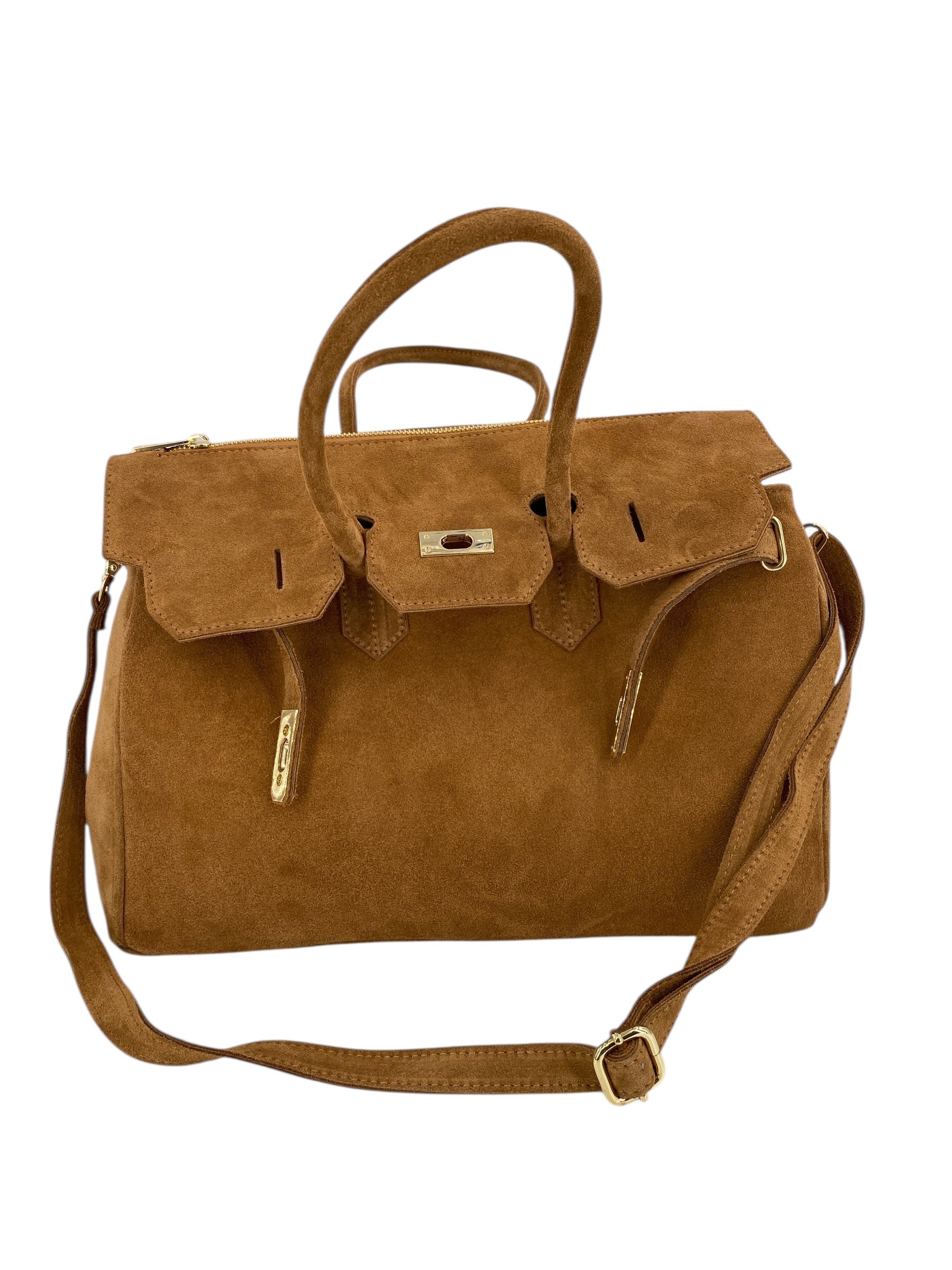Juliette – Damenhandtasche und Umhängetasche aus echtem italienischen Leder mit doppelt verstärkten Griffen und gefüttertem Innenraum