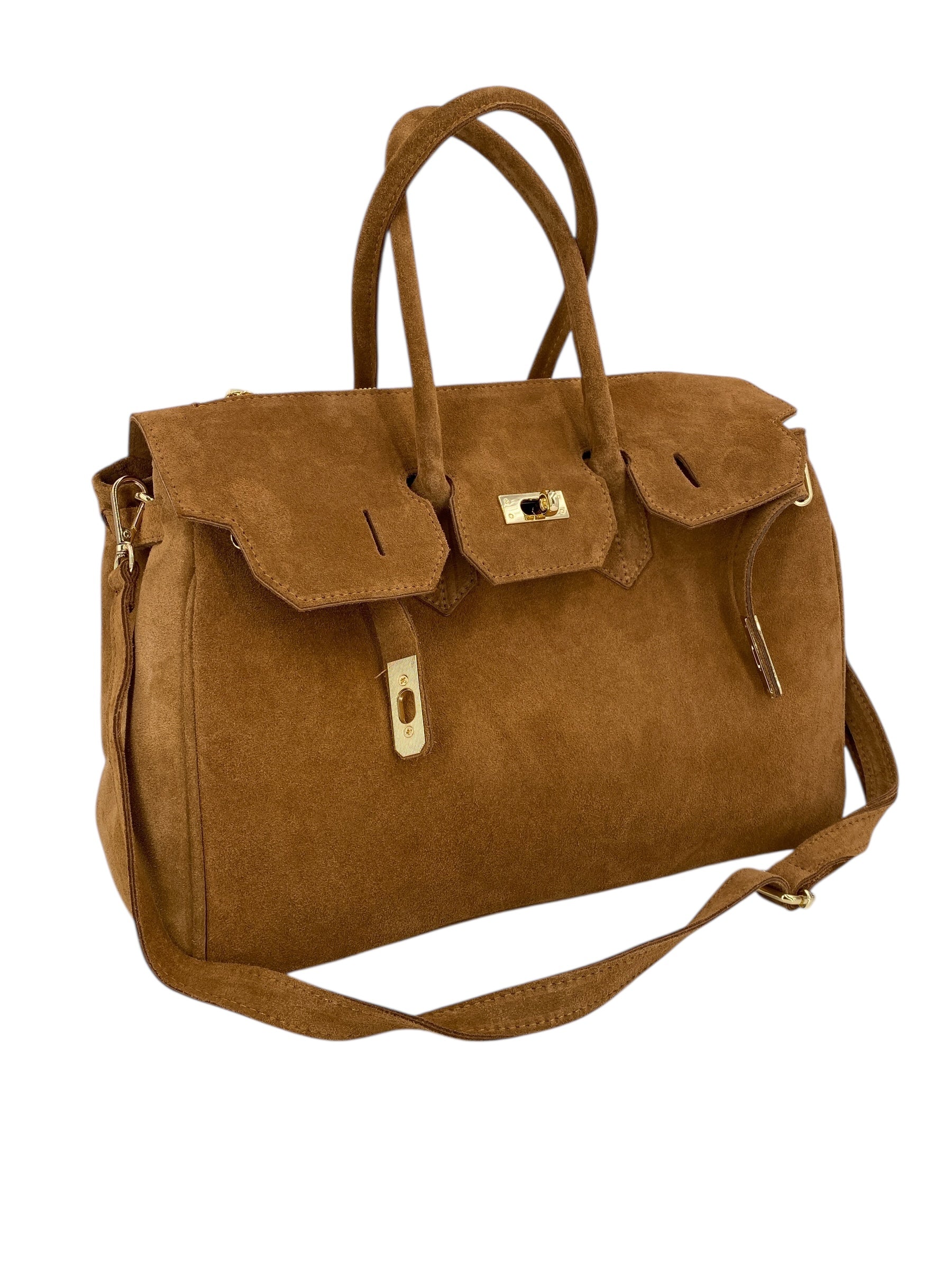 Juliette – Damenhandtasche und Umhängetasche aus echtem italienischen Leder mit doppelt verstärkten Griffen und gefüttertem Innenraum