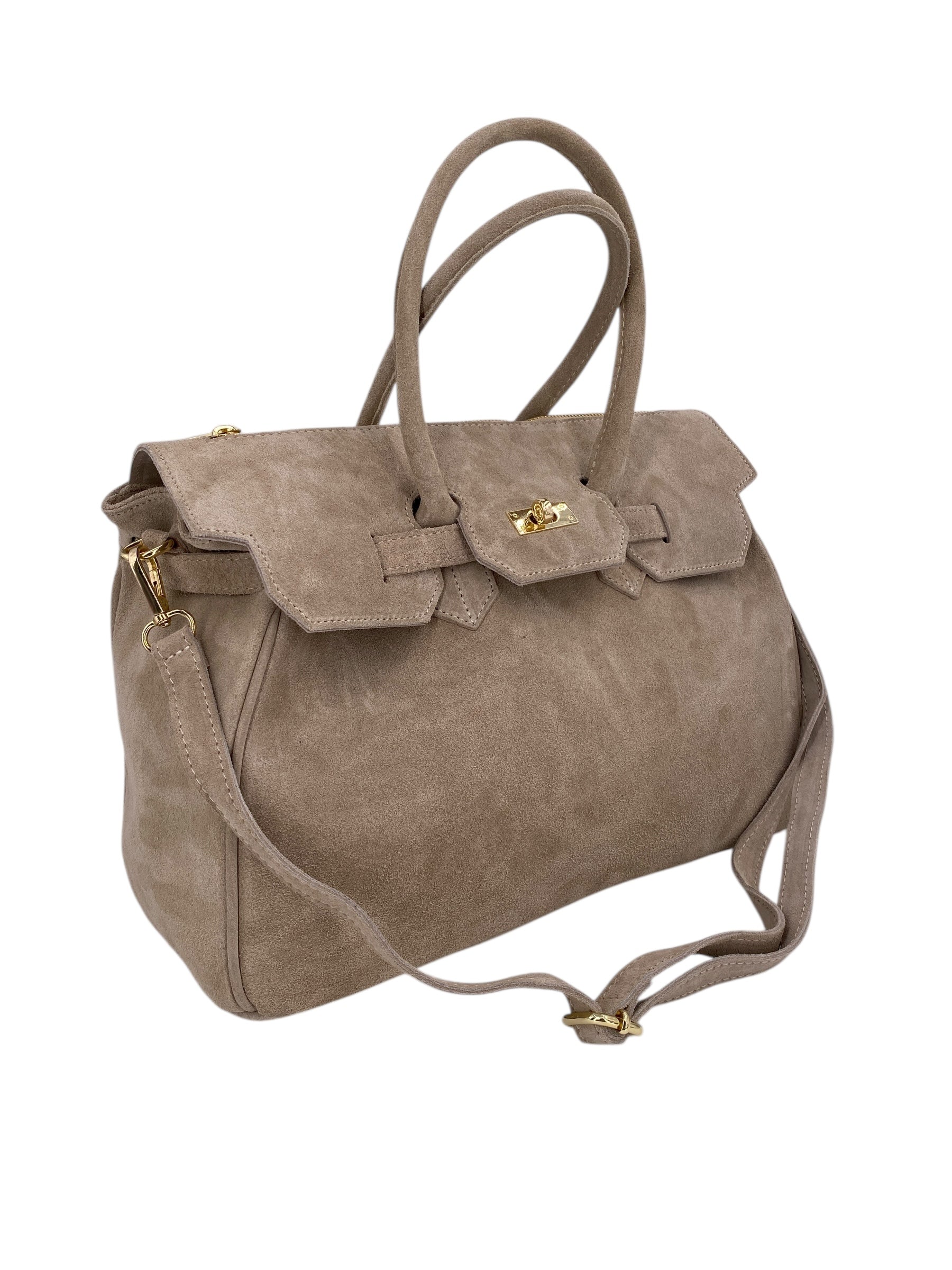 Juliette – Damenhandtasche und Umhängetasche aus echtem italienischen Leder mit doppelt verstärkten Griffen und gefüttertem Innenraum