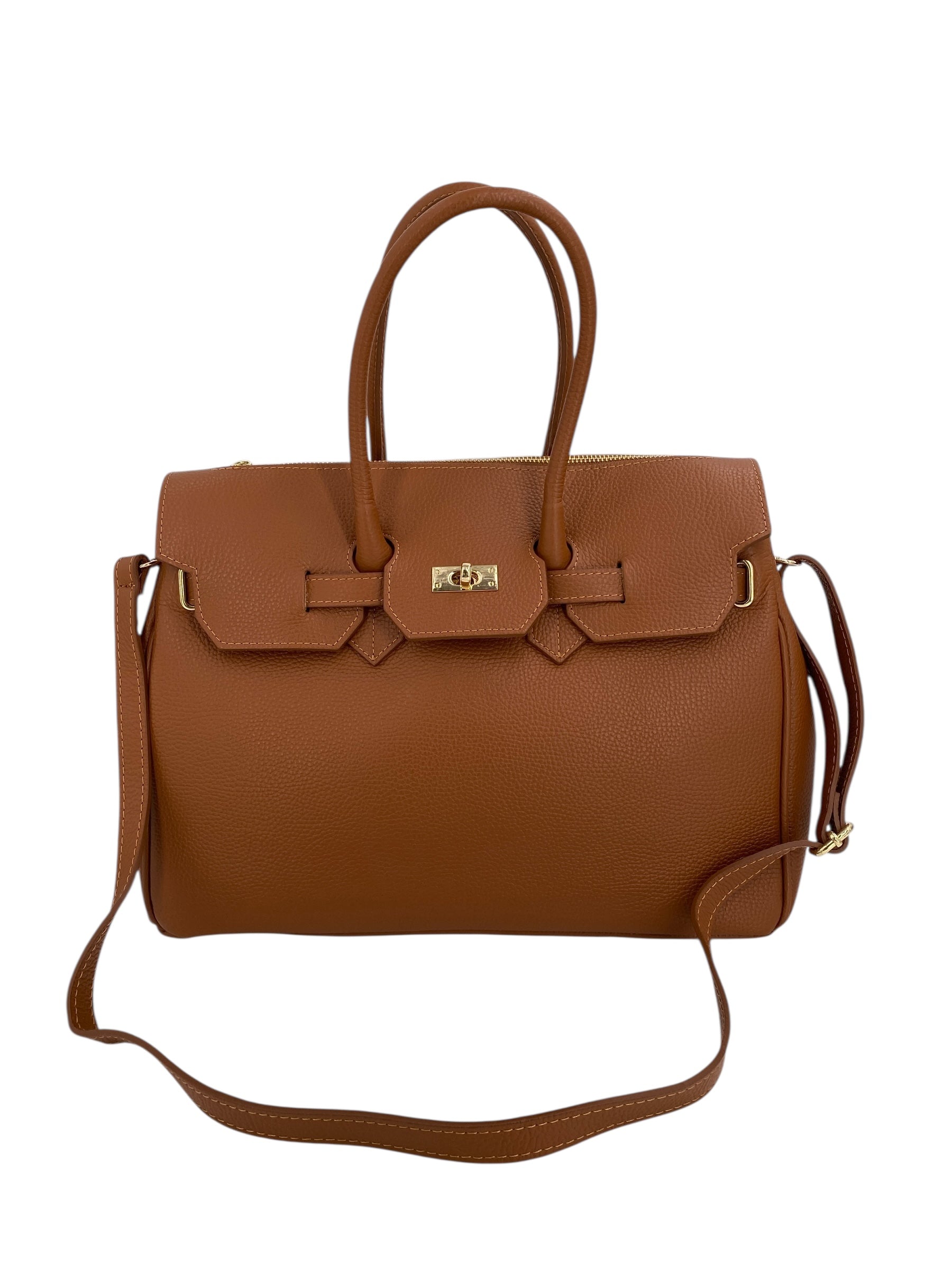 Juliette – Damenhandtasche und Umhängetasche aus echtem italienischen Leder mit doppelt verstärkten Griffen und gefüttertem Innenraum