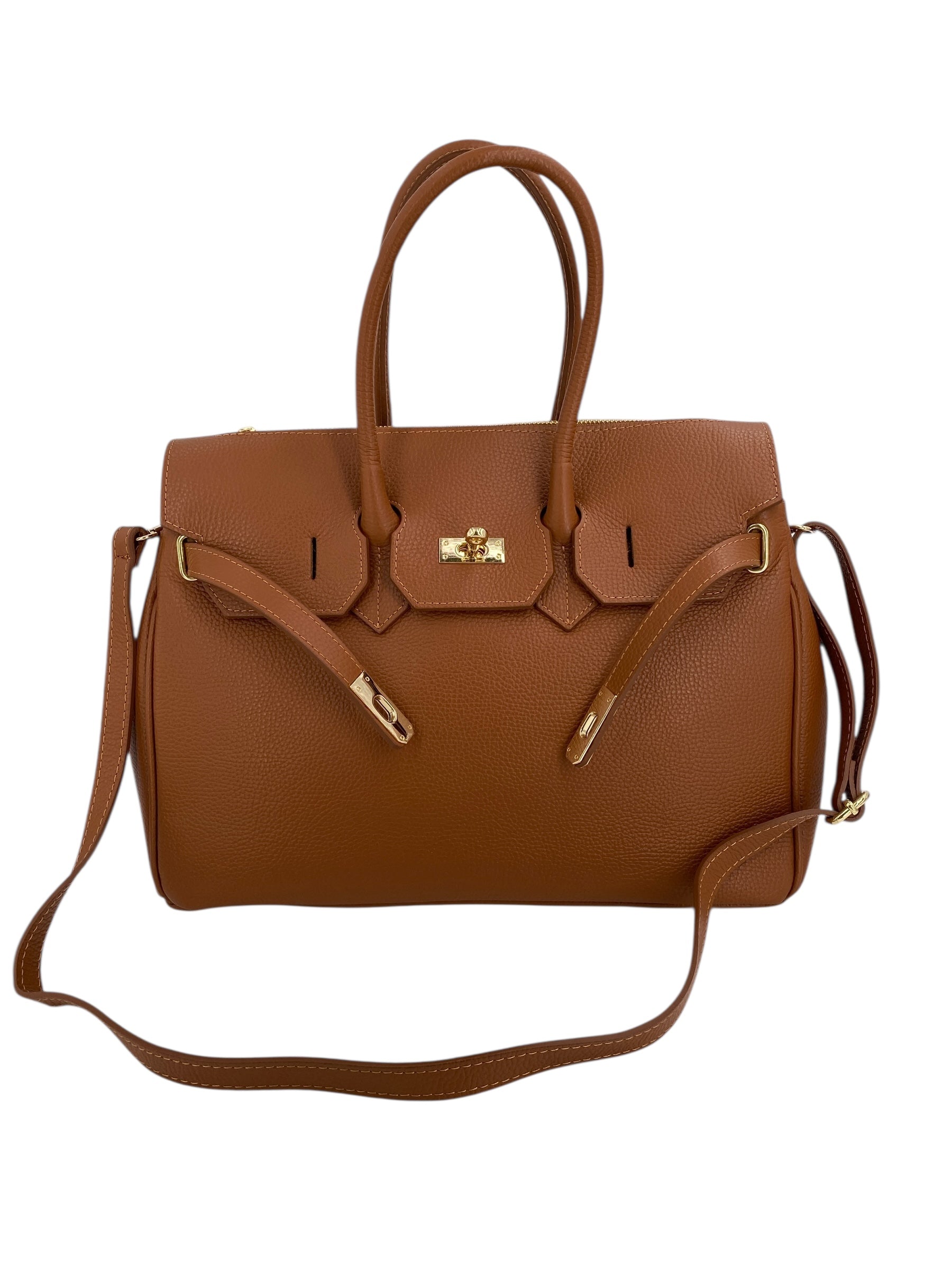 Juliette – Damenhandtasche und Umhängetasche aus echtem italienischen Leder mit doppelt verstärkten Griffen und gefüttertem Innenraum
