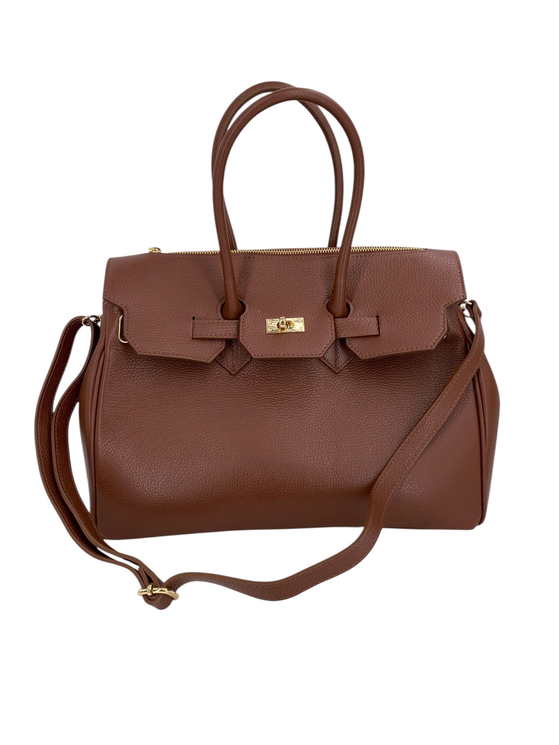Juliette – Damenhandtasche und Umhängetasche aus echtem italienischen Leder mit doppelt verstärkten Griffen und gefüttertem Innenraum