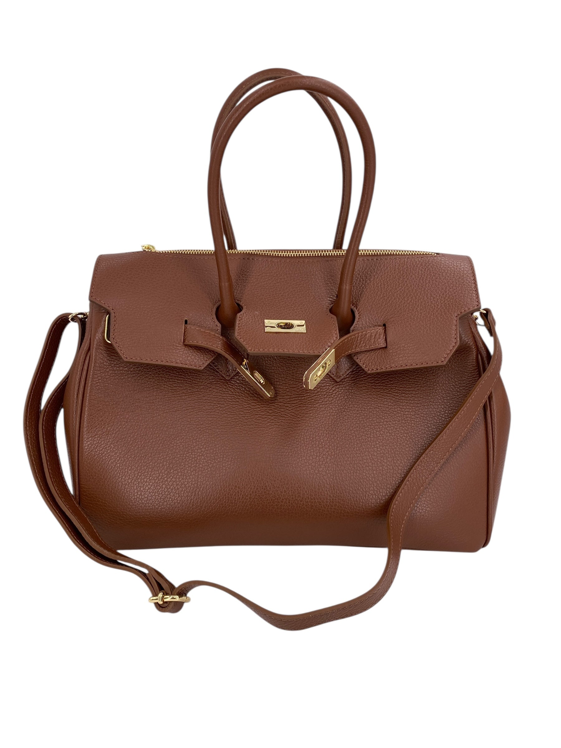 Juliette – Damenhandtasche und Umhängetasche aus echtem italienischen Leder mit doppelt verstärkten Griffen und gefüttertem Innenraum