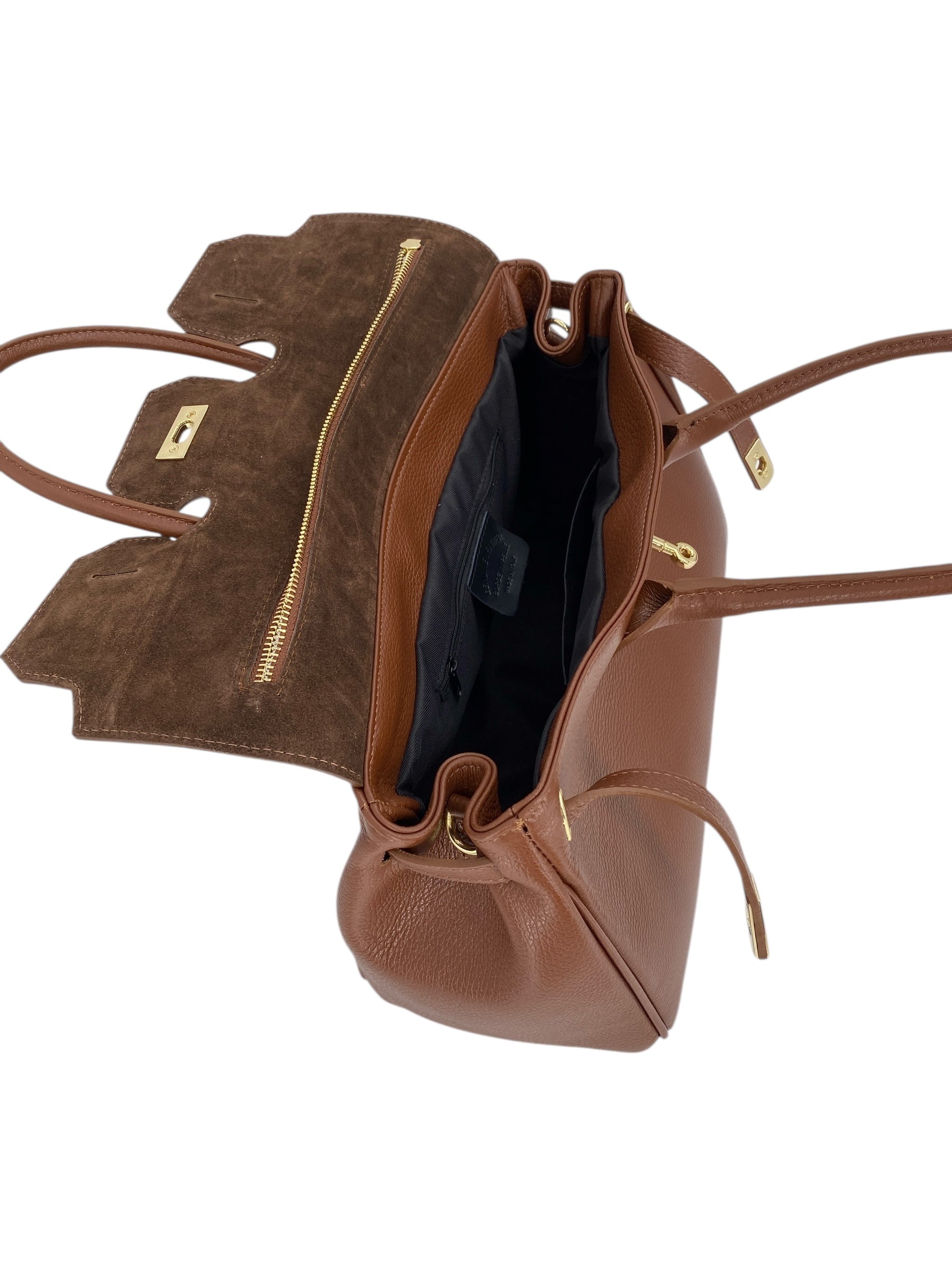 Juliette – Damenhandtasche und Umhängetasche aus echtem italienischen Leder mit doppelt verstärkten Griffen und gefüttertem Innenraum