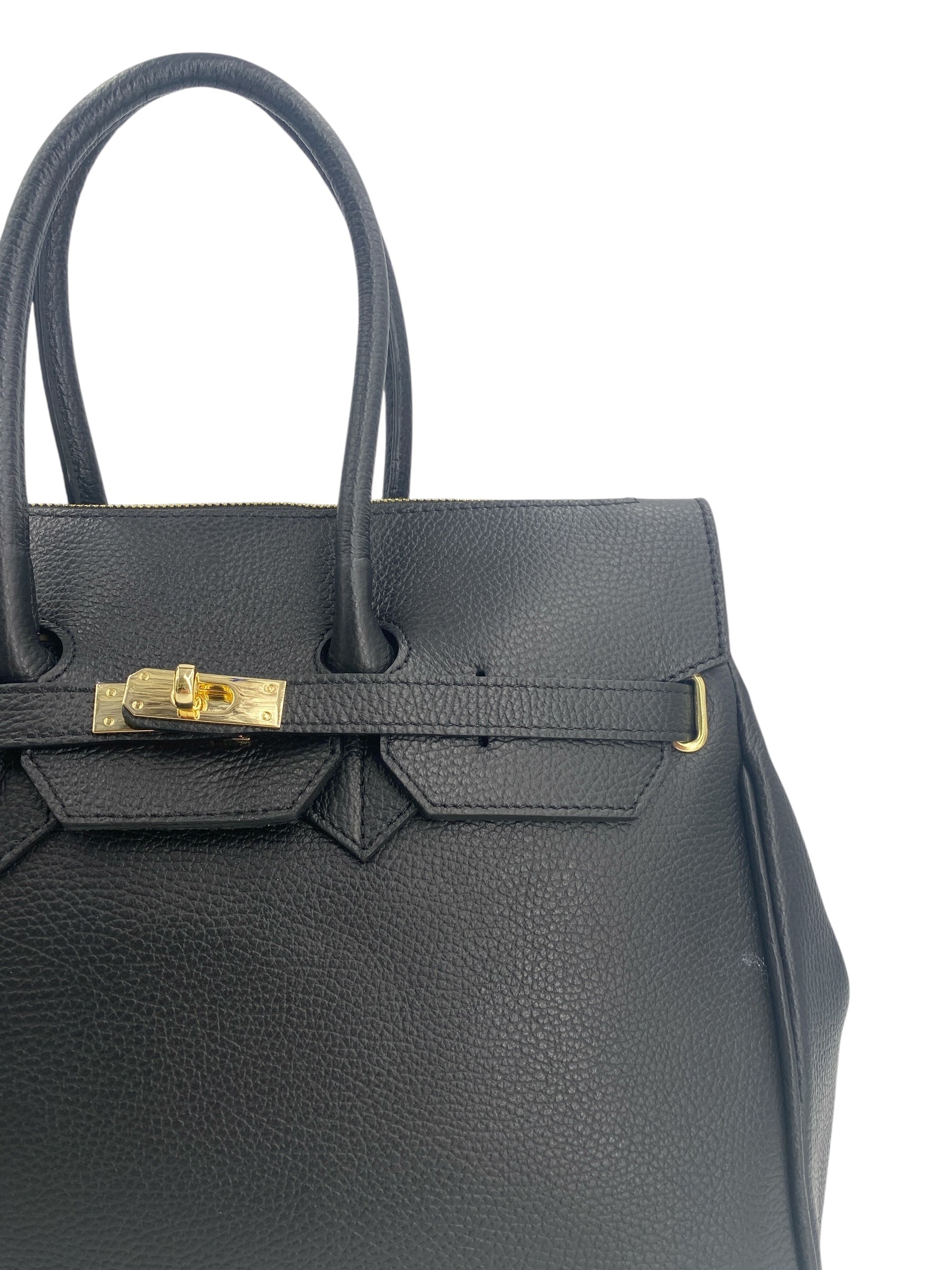 Juliette – Damenhandtasche und Umhängetasche aus echtem italienischen Leder mit doppelt verstärkten Griffen und gefüttertem Innenraum