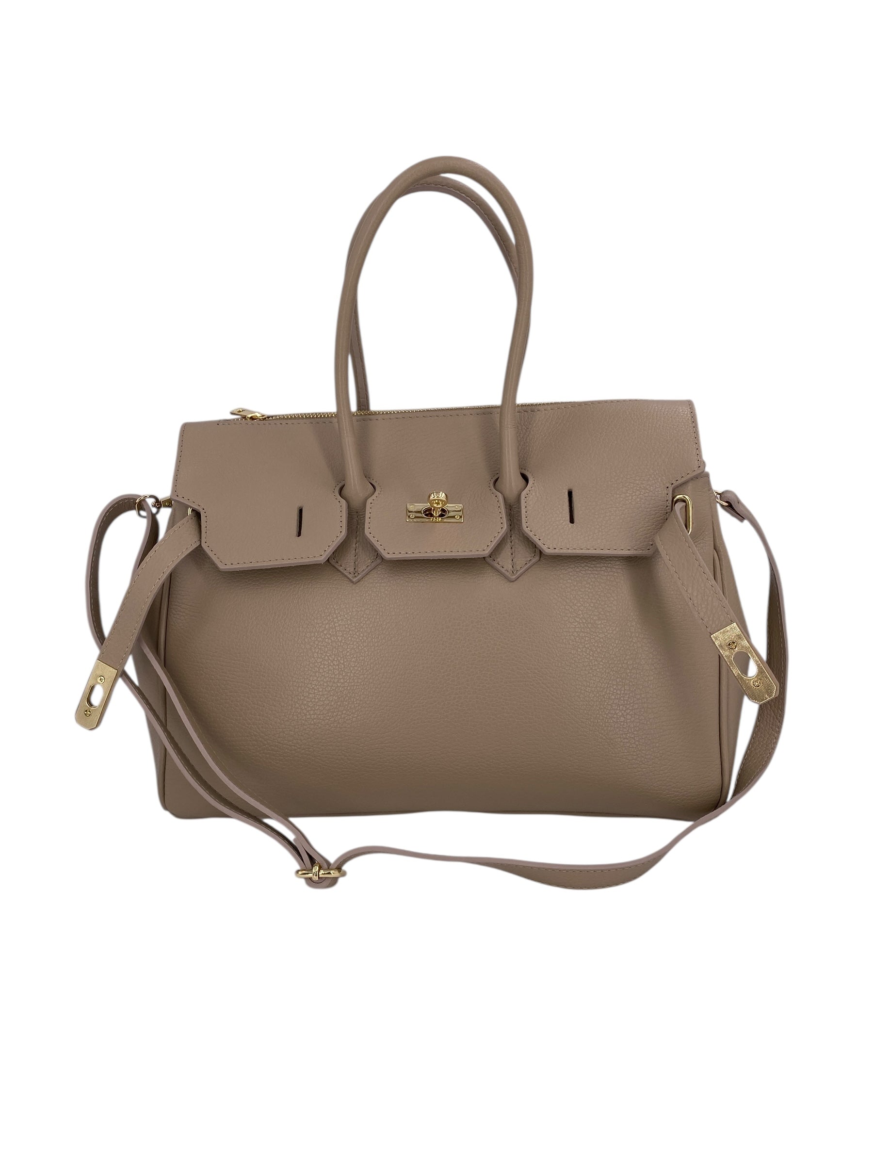 Juliette – Damenhandtasche und Umhängetasche aus echtem italienischen Leder mit doppelt verstärkten Griffen und gefüttertem Innenraum
