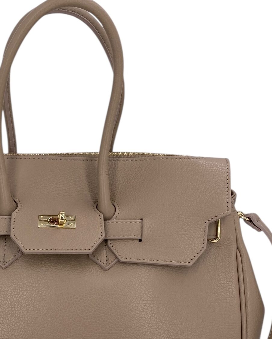 Juliette – Damenhandtasche und Umhängetasche aus echtem italienischen Leder mit doppelt verstärkten Griffen und gefüttertem Innenraum
