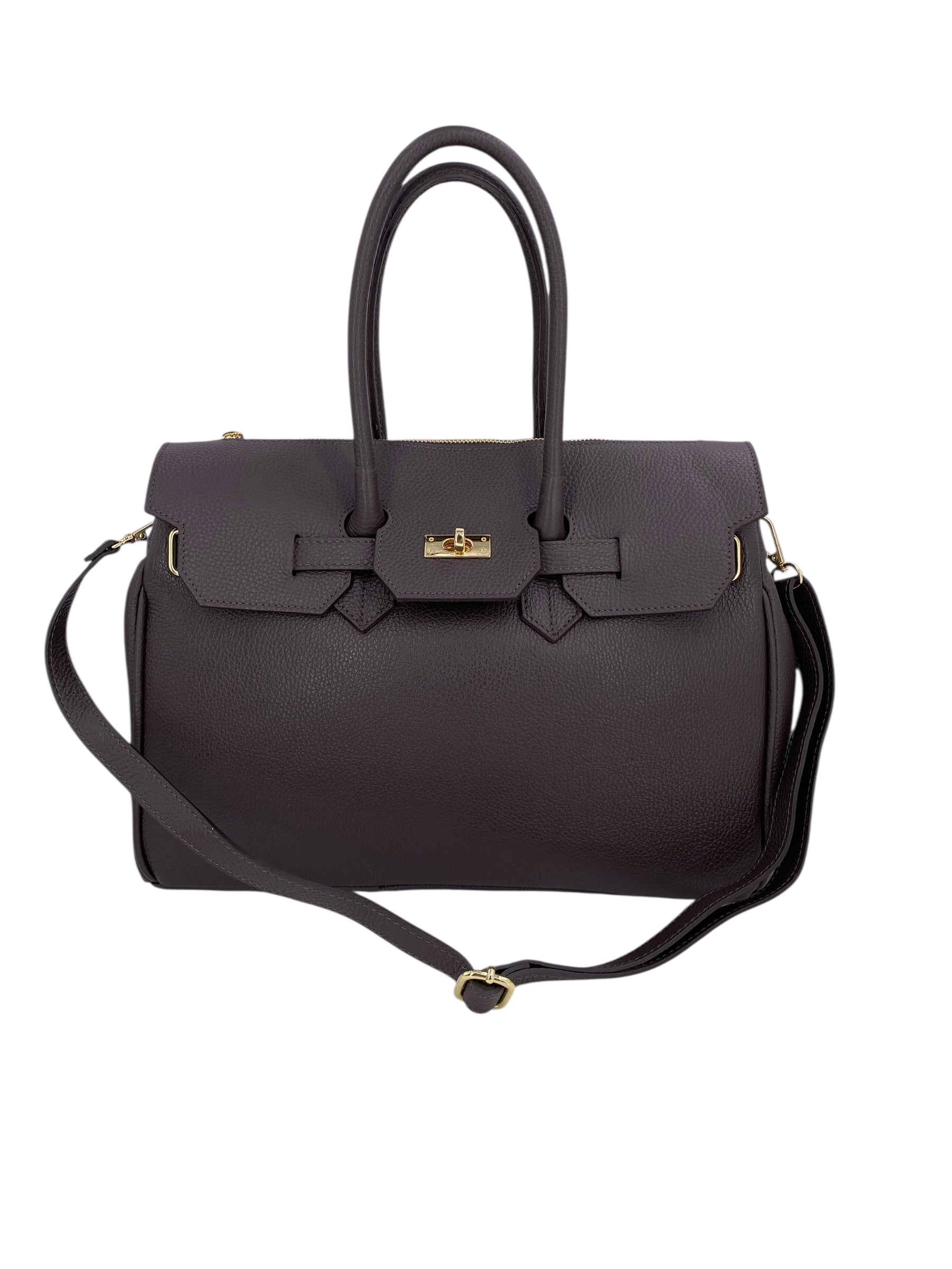 Juliette – Damenhandtasche und Umhängetasche aus echtem italienischen Leder mit doppelt verstärkten Griffen und gefüttertem Innenraum