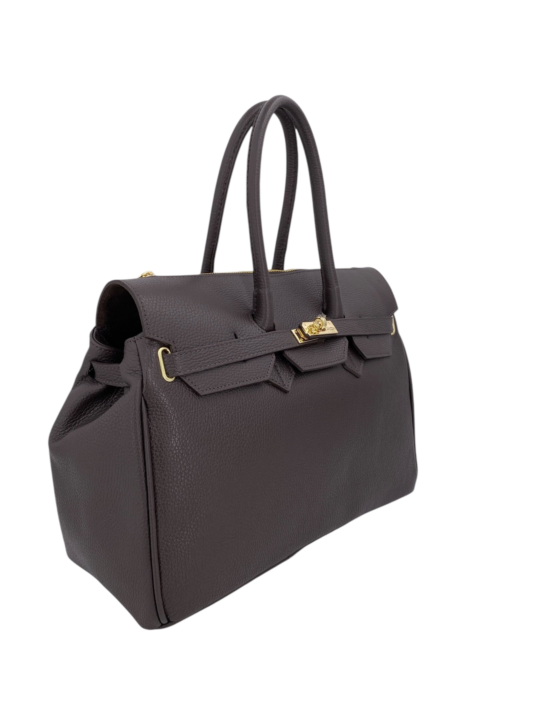 Juliette – Damenhandtasche und Umhängetasche aus echtem italienischen Leder mit doppelt verstärkten Griffen und gefüttertem Innenraum