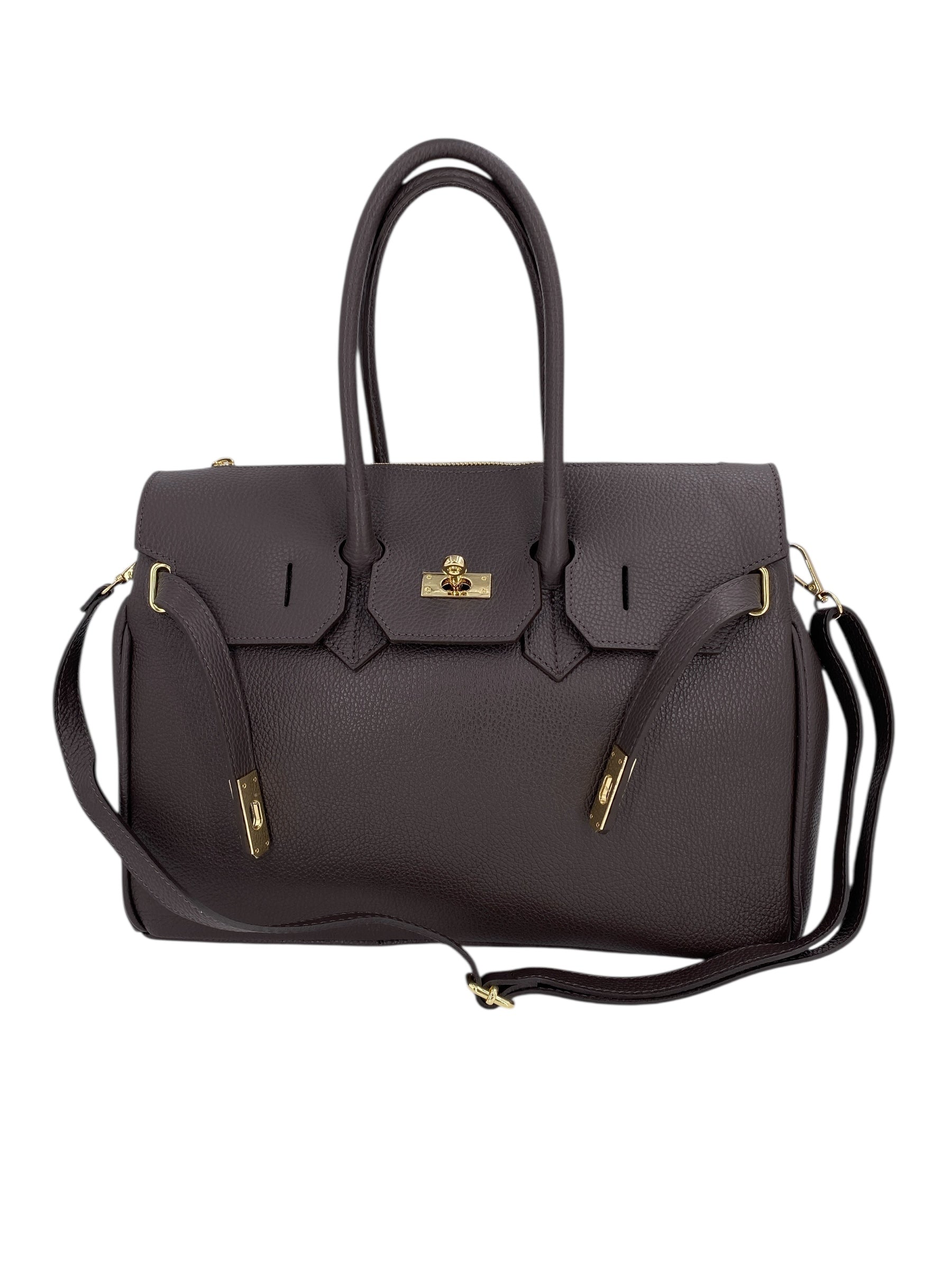 Juliette – Damenhandtasche und Umhängetasche aus echtem italienischen Leder mit doppelt verstärkten Griffen und gefüttertem Innenraum