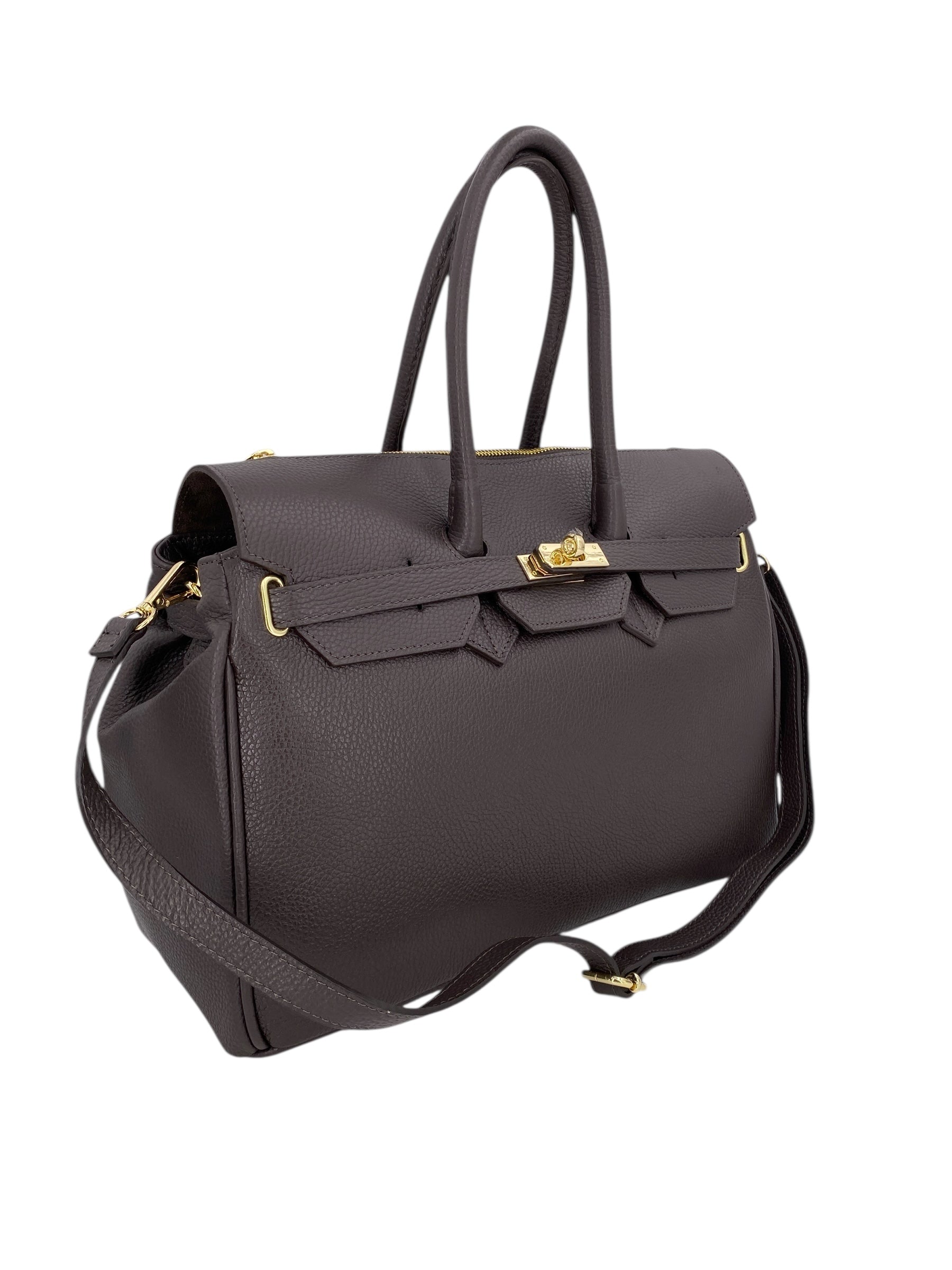 Juliette – Damenhandtasche und Umhängetasche aus echtem italienischen Leder mit doppelt verstärkten Griffen und gefüttertem Innenraum