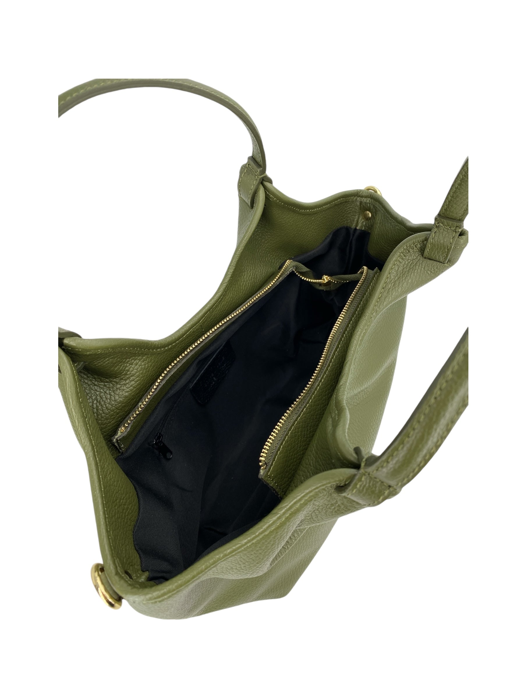 Charlotte – Women's handbag and shoulder bag in genuine Italian leather with technical fabric lining