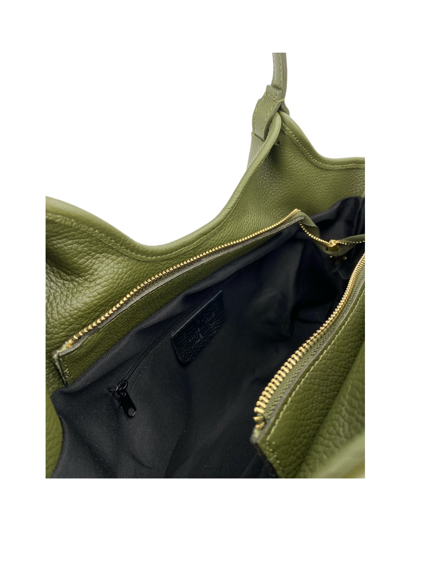 Charlotte – Women's handbag and shoulder bag in genuine Italian leather with technical fabric lining