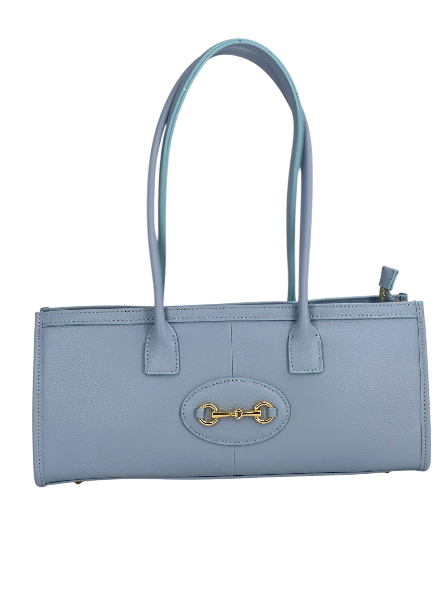 Ines – Women's handbag and shoulder bag in genuine Italian leather with long handles and lined interior