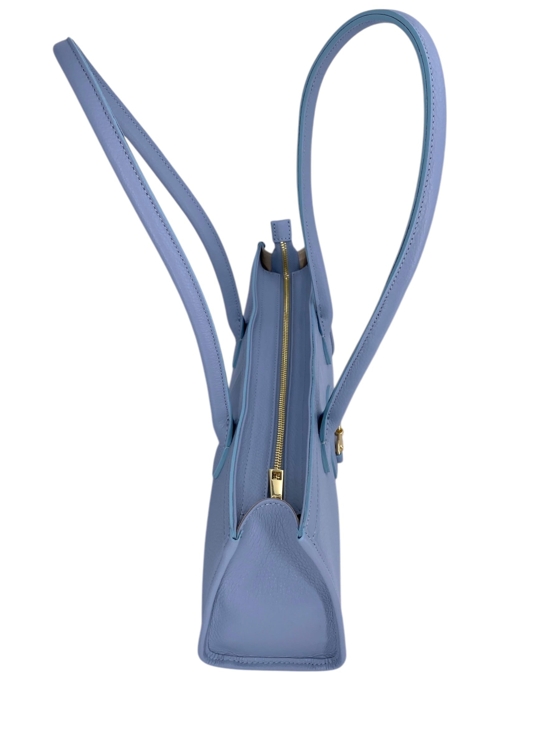Ines – Women's handbag and shoulder bag in genuine Italian leather with long handles and lined interior