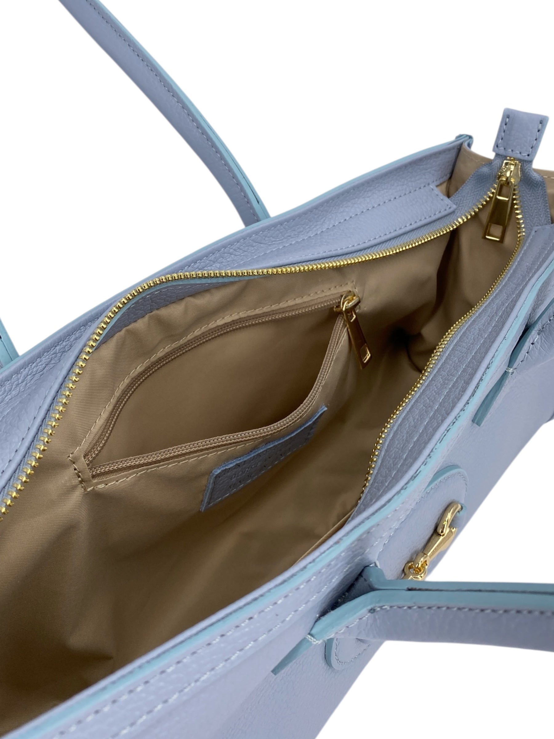 Ines – Women's handbag and shoulder bag in genuine Italian leather with long handles and lined interior