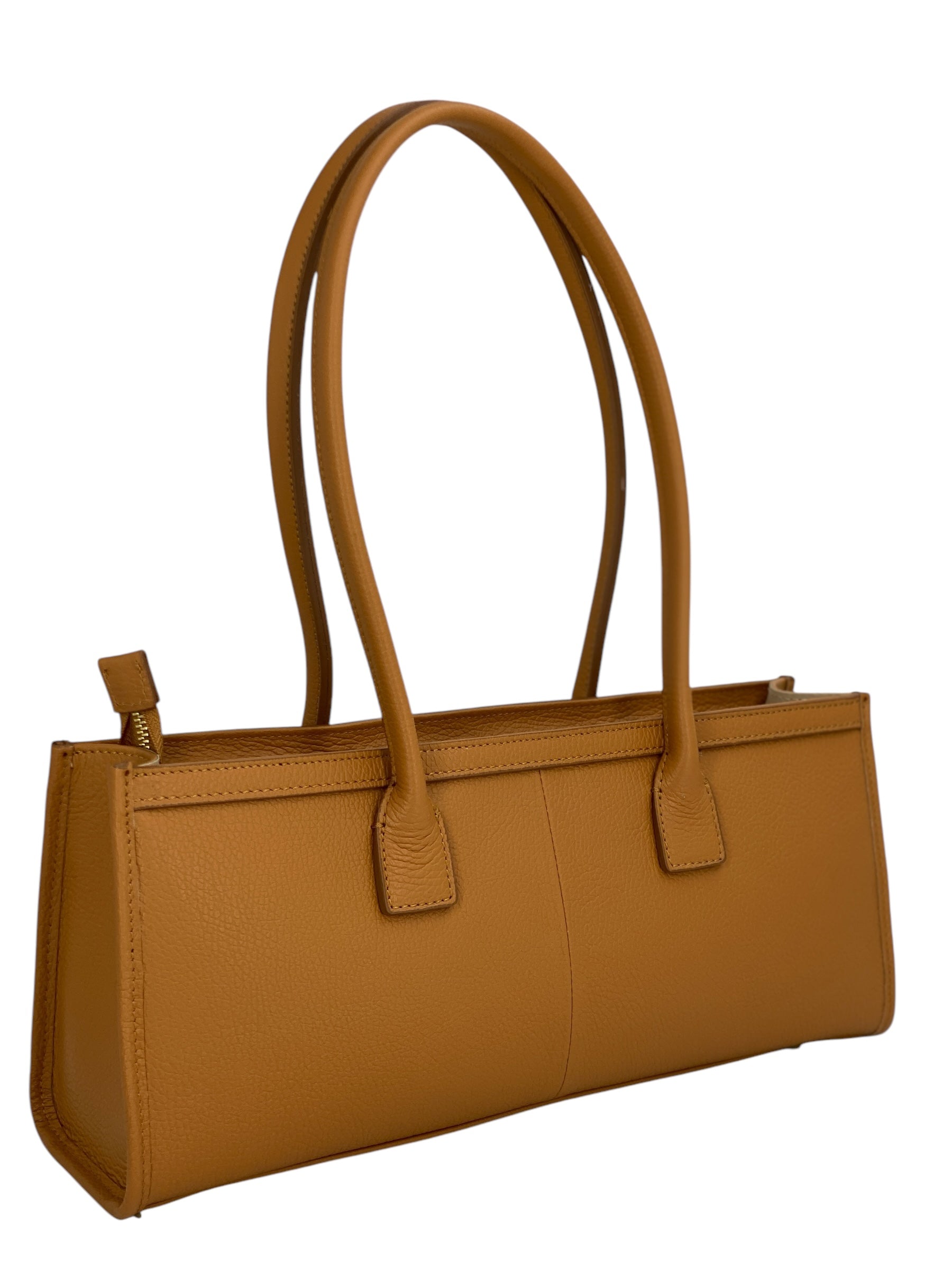Ines – Women's handbag and shoulder bag in genuine Italian leather with long handles and lined interior