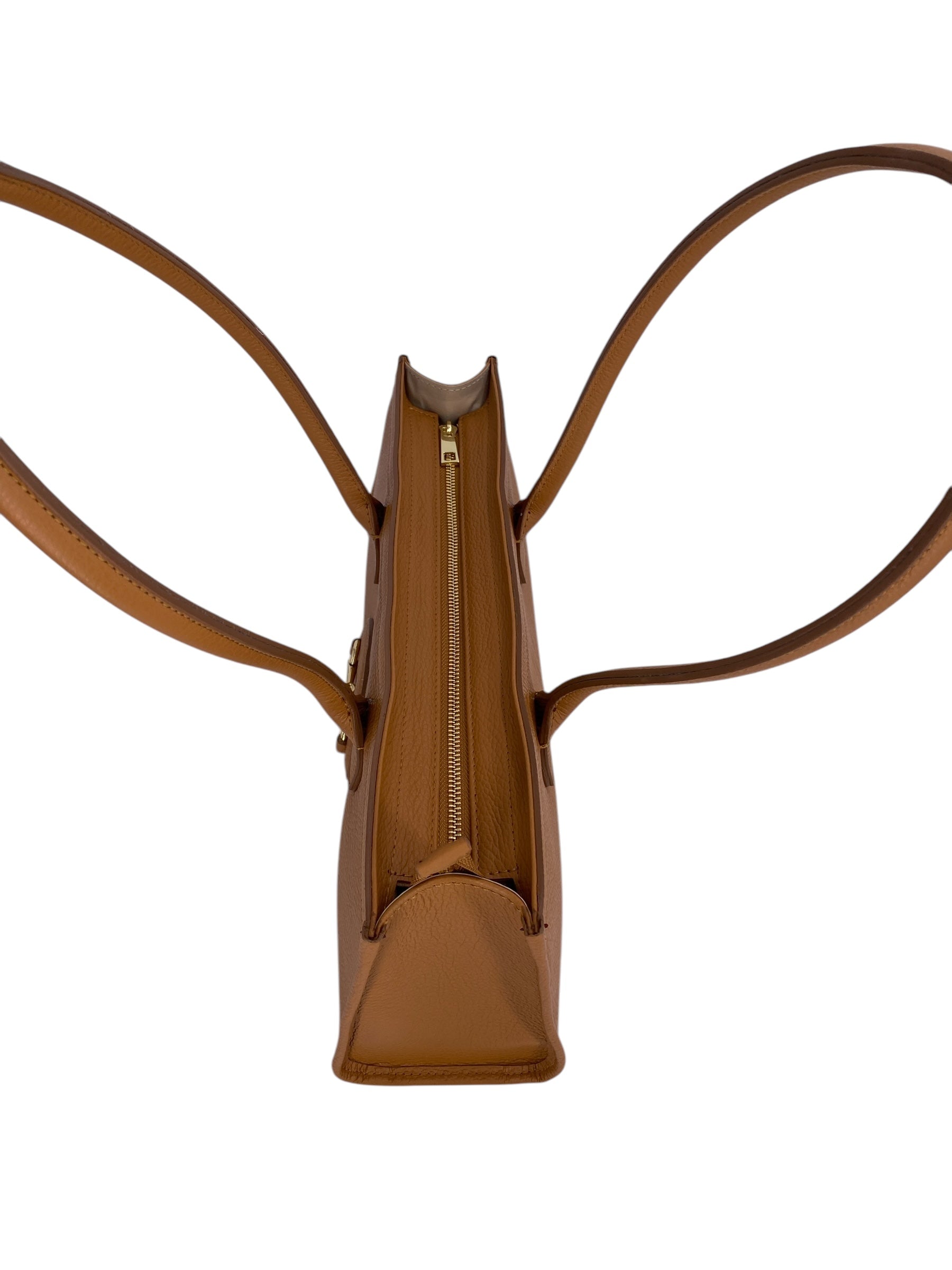 Ines – Women's handbag and shoulder bag in genuine Italian leather with long handles and lined interior