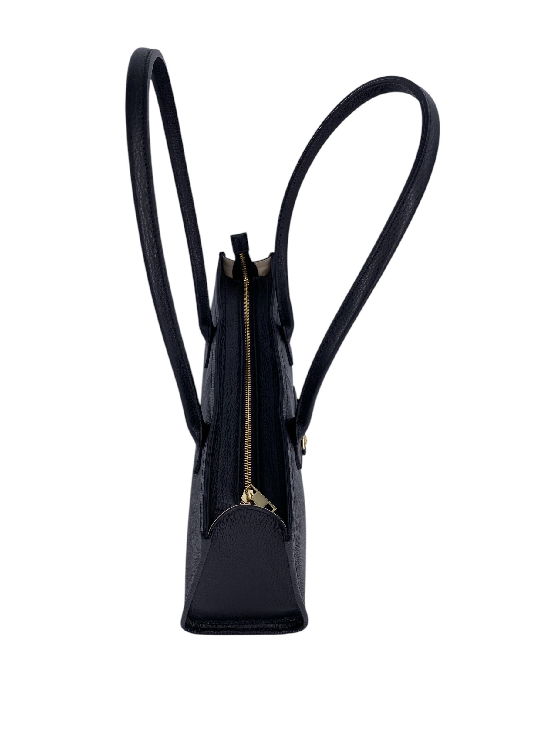 Ines – Women's handbag and shoulder bag in genuine Italian leather with long handles and lined interior