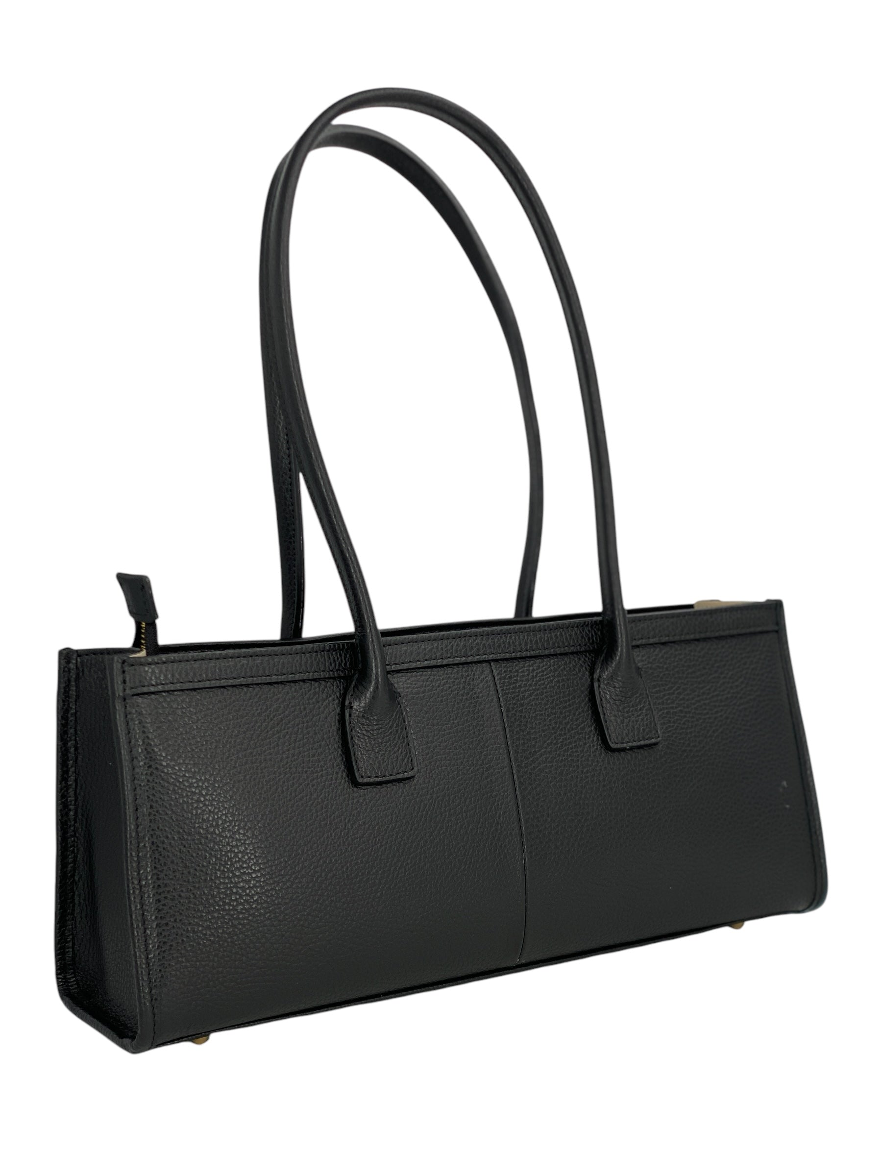 Ines – Women's handbag and shoulder bag in genuine Italian leather with long handles and lined interior