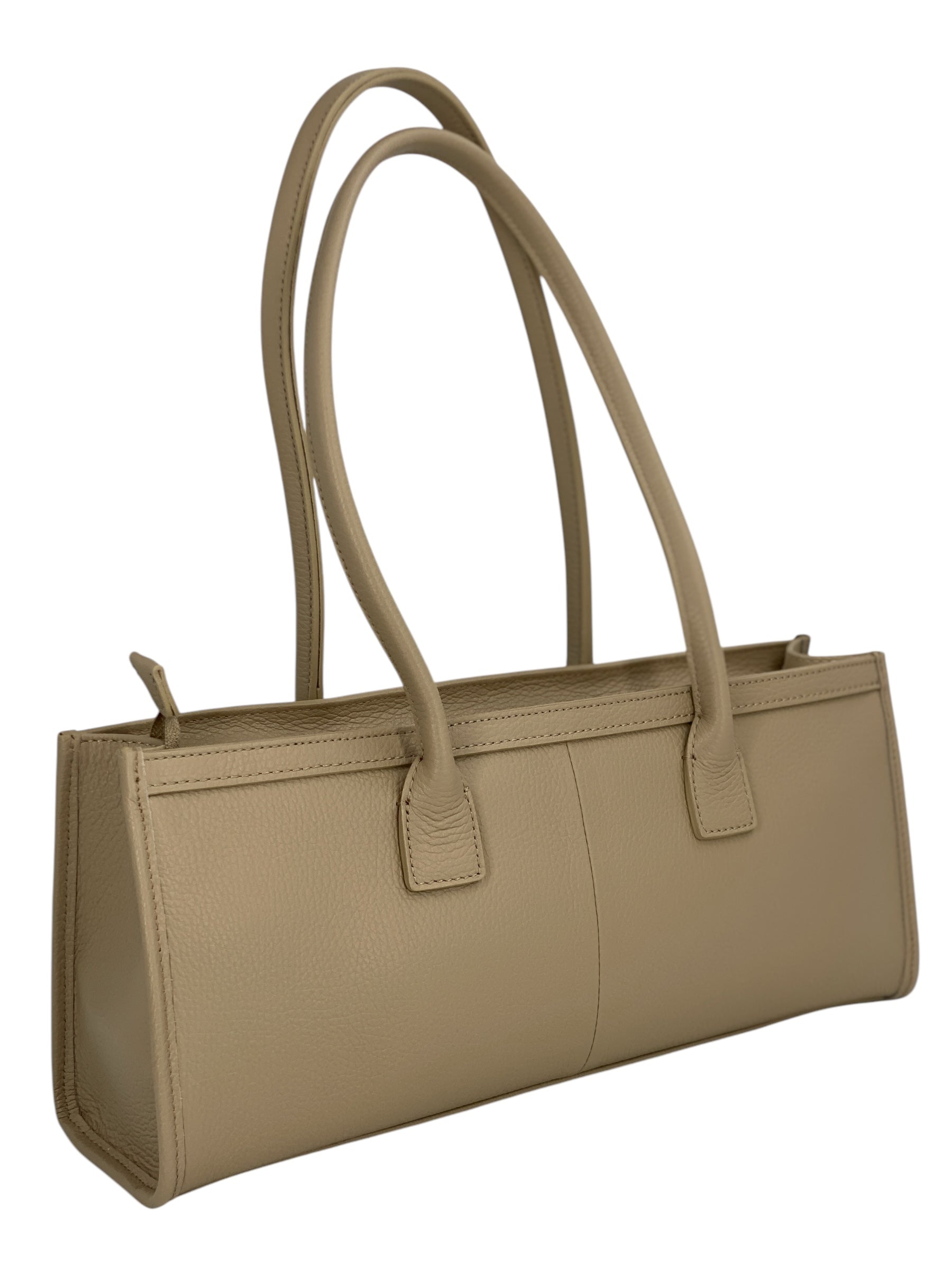 Ines – Women's handbag and shoulder bag in genuine Italian leather with long handles and lined interior
