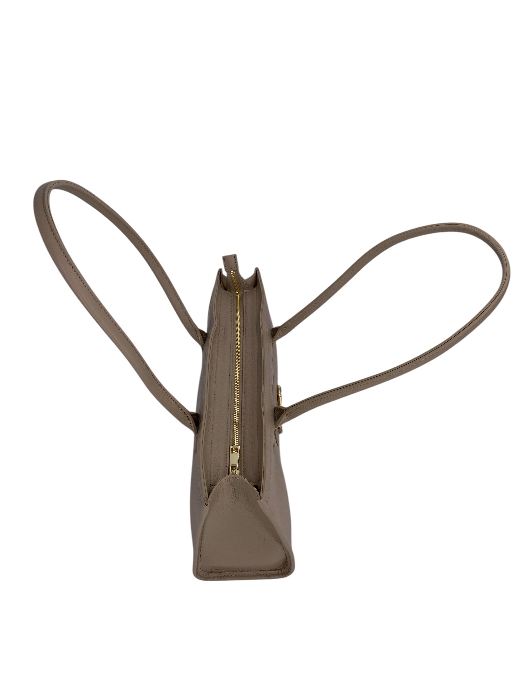 Ines – Women's handbag and shoulder bag in genuine Italian leather with long handles and lined interior