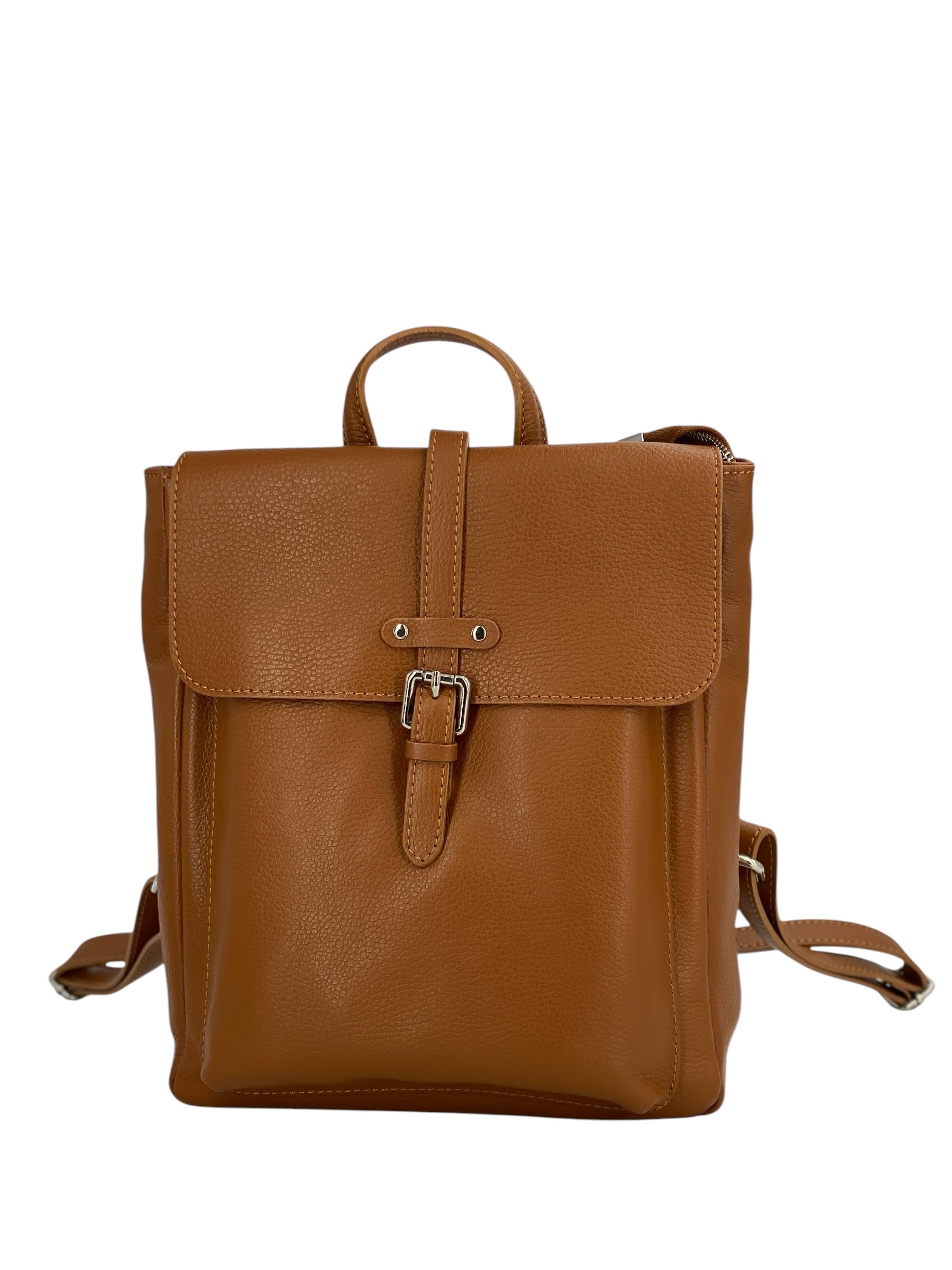 Manon – Women's backpack in genuine Italian leather with lined interior, front pocket and adjustable shoulder straps