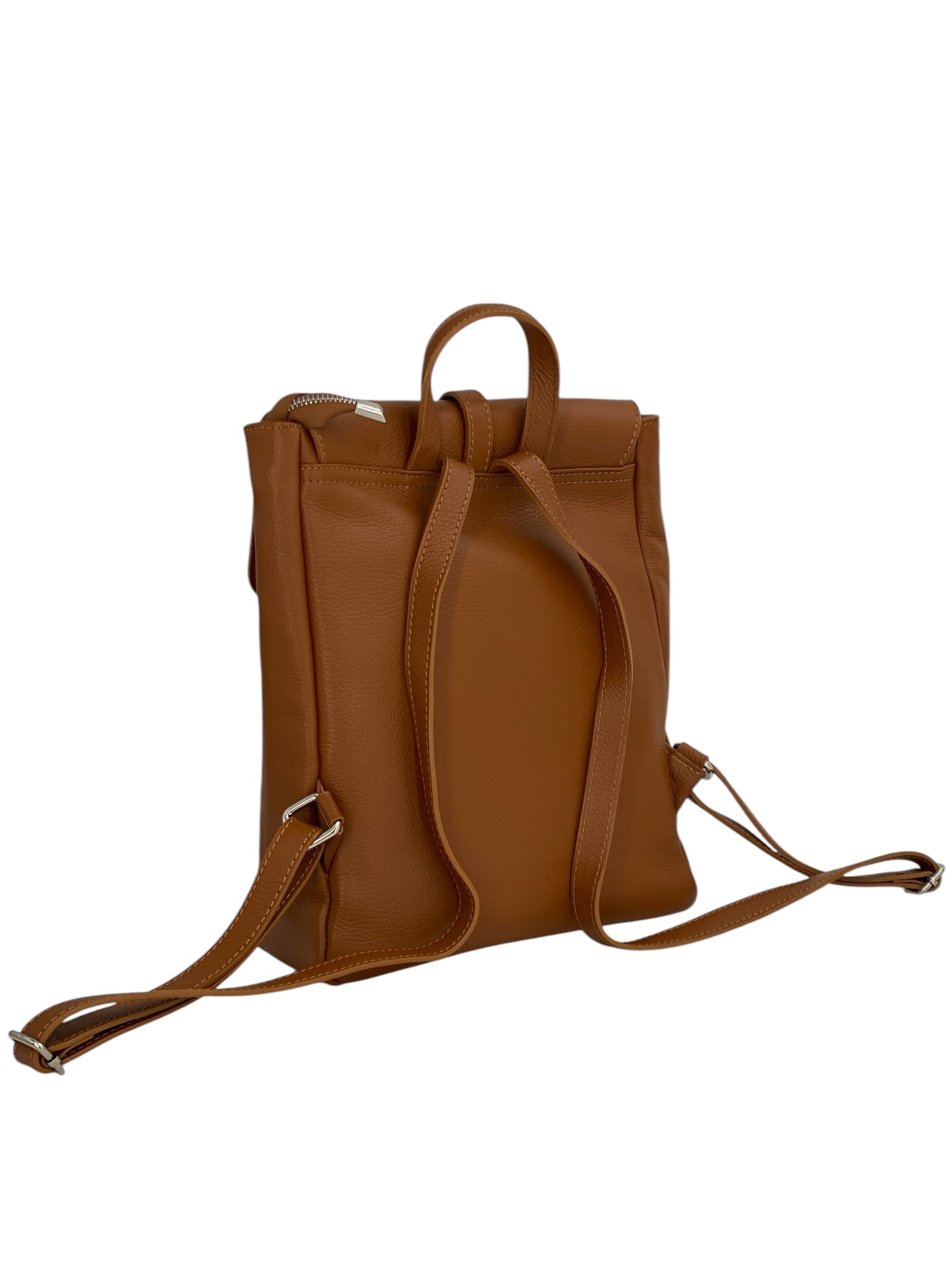 Manon – Women's backpack in genuine Italian leather with lined interior, front pocket and adjustable shoulder straps