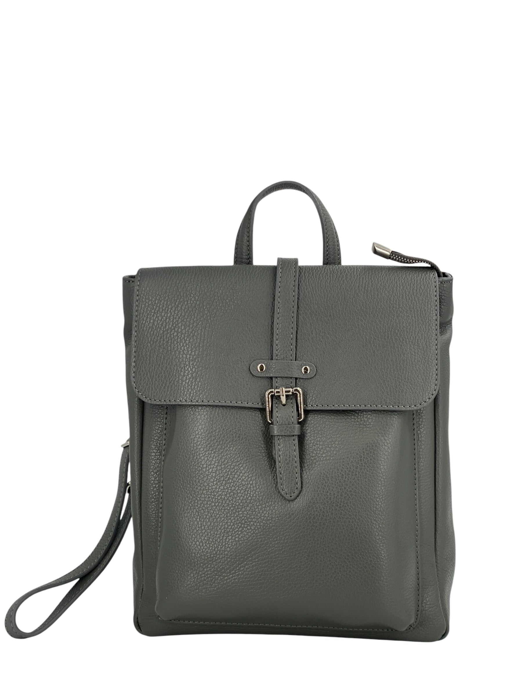 Manon – Women's backpack in genuine Italian leather with lined interior, front pocket and adjustable shoulder straps