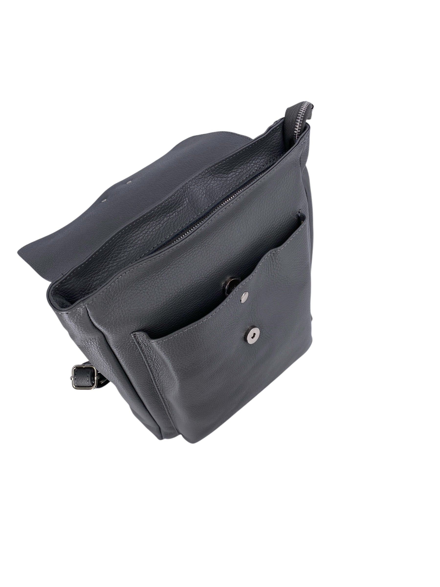 Manon – Women's backpack in genuine Italian leather with lined interior, front pocket and adjustable shoulder straps