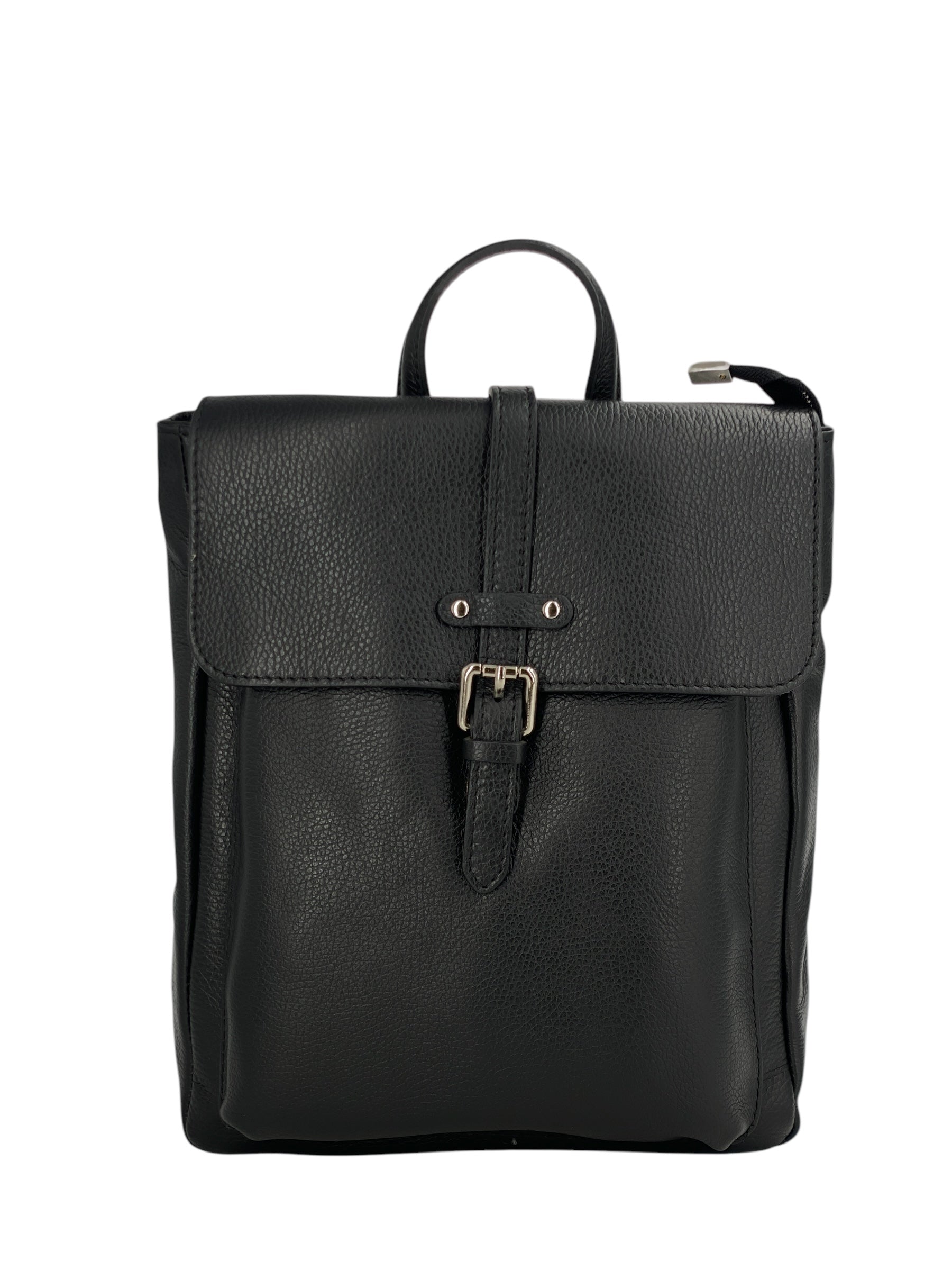 Manon – Women's backpack in genuine Italian leather with lined interior, front pocket and adjustable shoulder straps