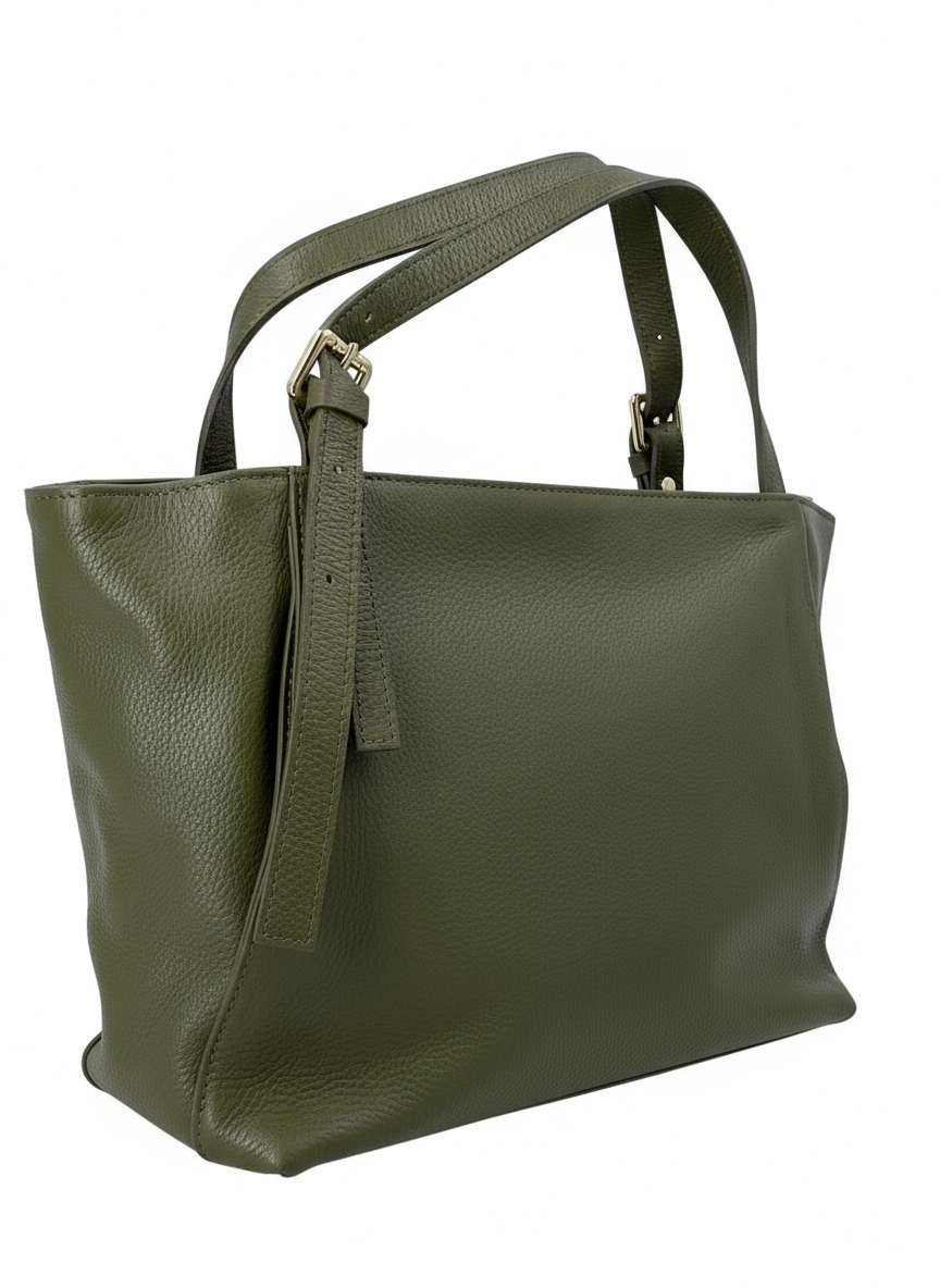 Camille – Women's handbag and shoulder bag in Italian leather and suede with adjustable handles and reinforced stitching