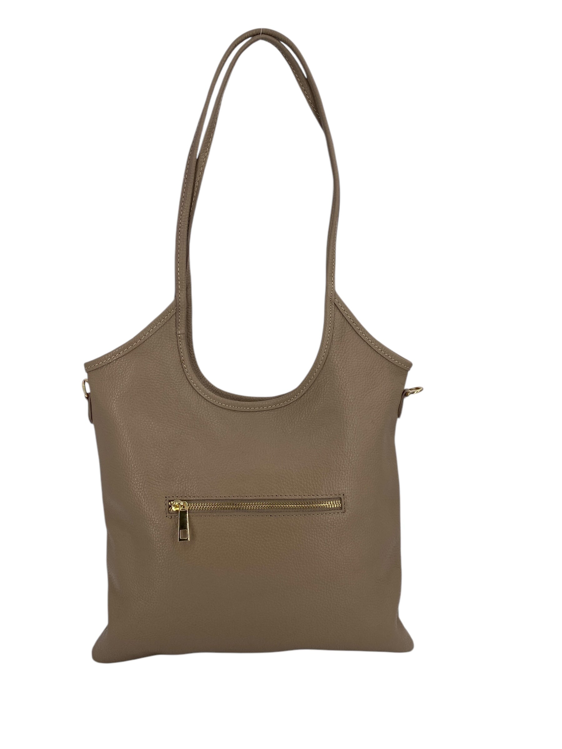 Yvonne – Damenhandtasche und Umhängetasche aus echtem italienischen Leder mit doppelt verstärkten Griffen