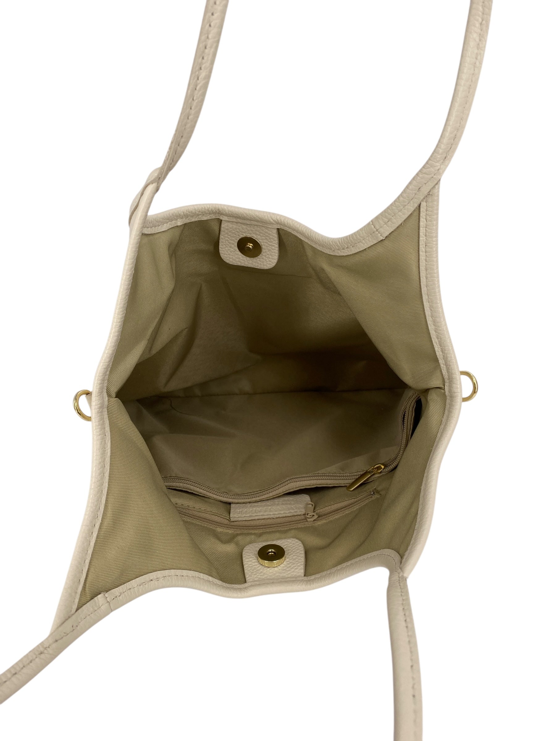 Yvonne – Damenhandtasche und Umhängetasche aus echtem italienischen Leder mit doppelt verstärkten Griffen