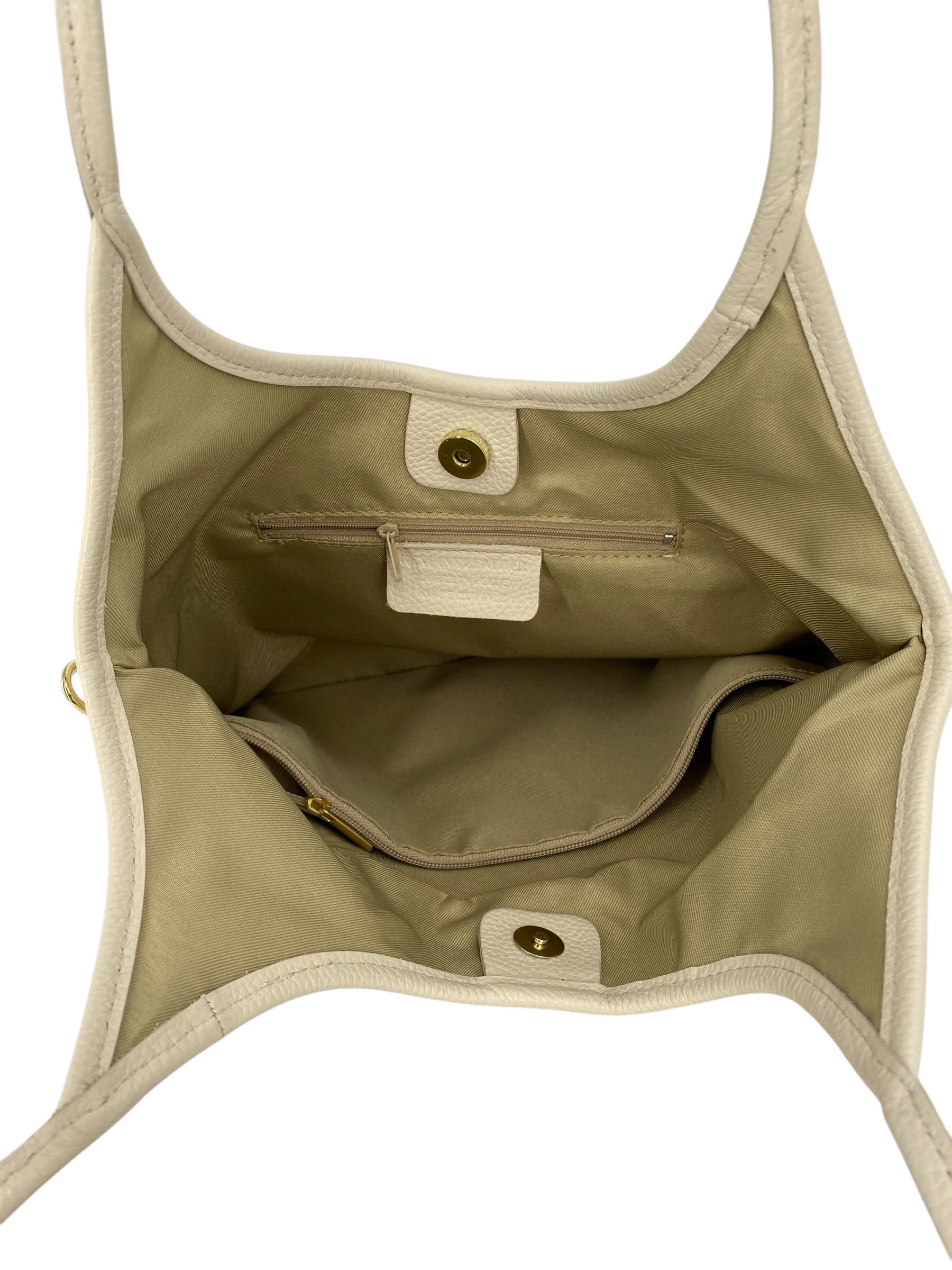 Yvonne – Damenhandtasche und Umhängetasche aus echtem italienischen Leder mit doppelt verstärkten Griffen