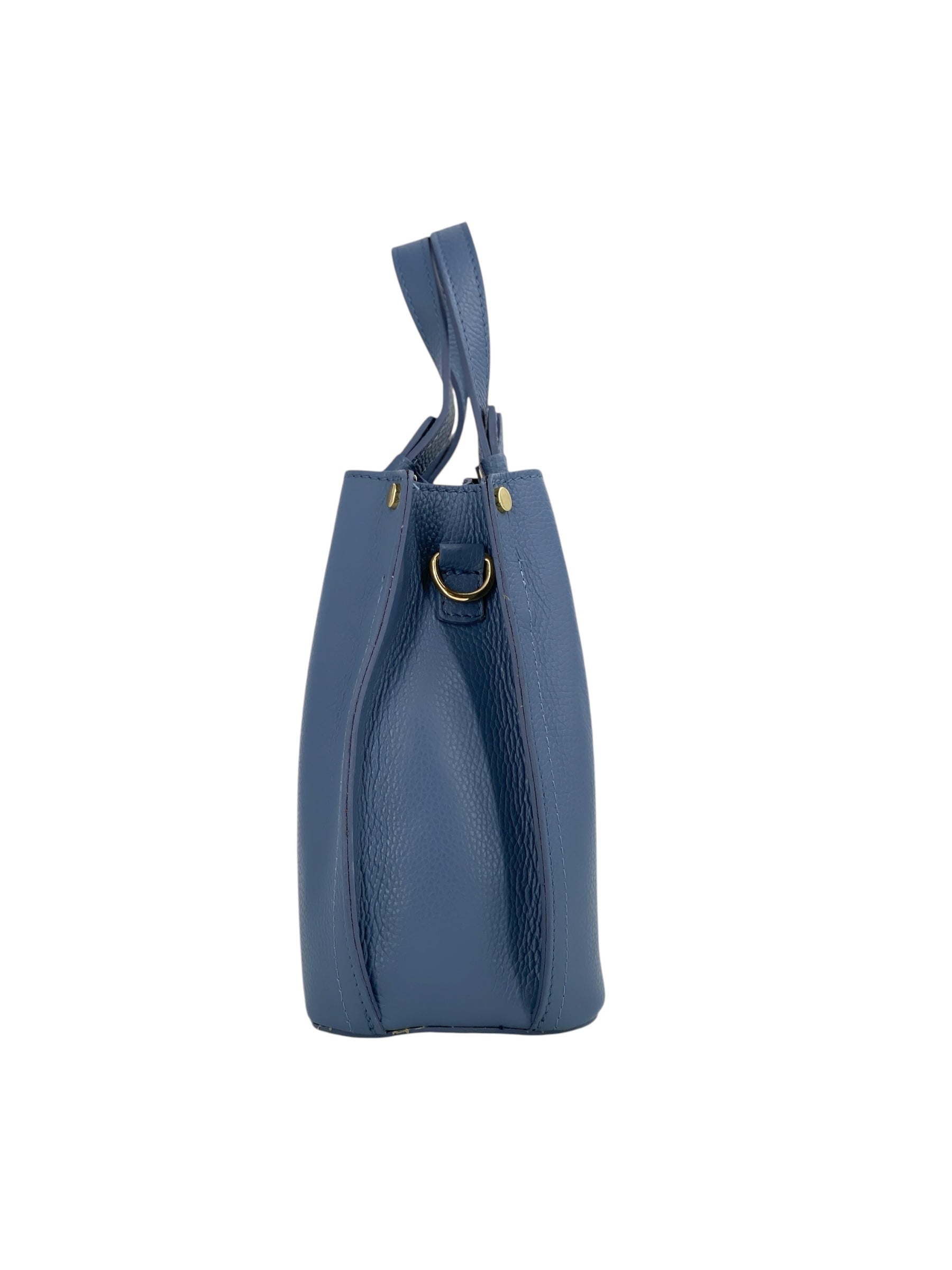 Delphine – Women's shoulder and handbag in genuine Italian leather with double reinforced short handles and removable adjustable shoulder strap