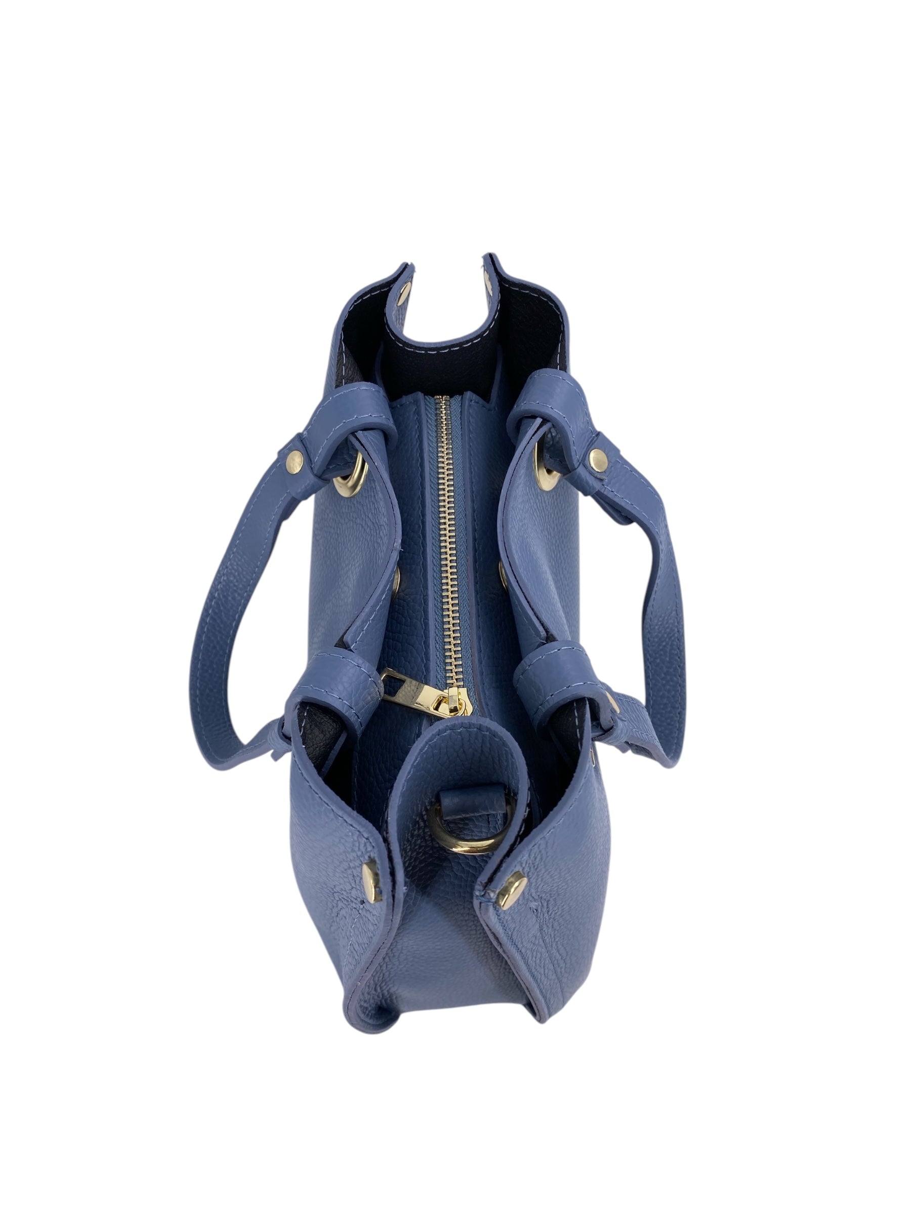 Delphine – Women's shoulder and handbag in genuine Italian leather with double reinforced short handles and removable adjustable shoulder strap