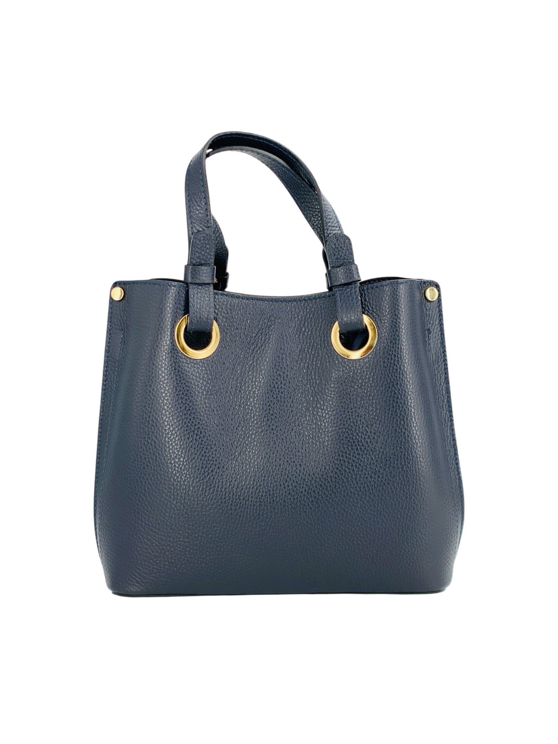 Delphine – Women's shoulder and handbag in genuine Italian leather with double reinforced short handles and removable adjustable shoulder strap