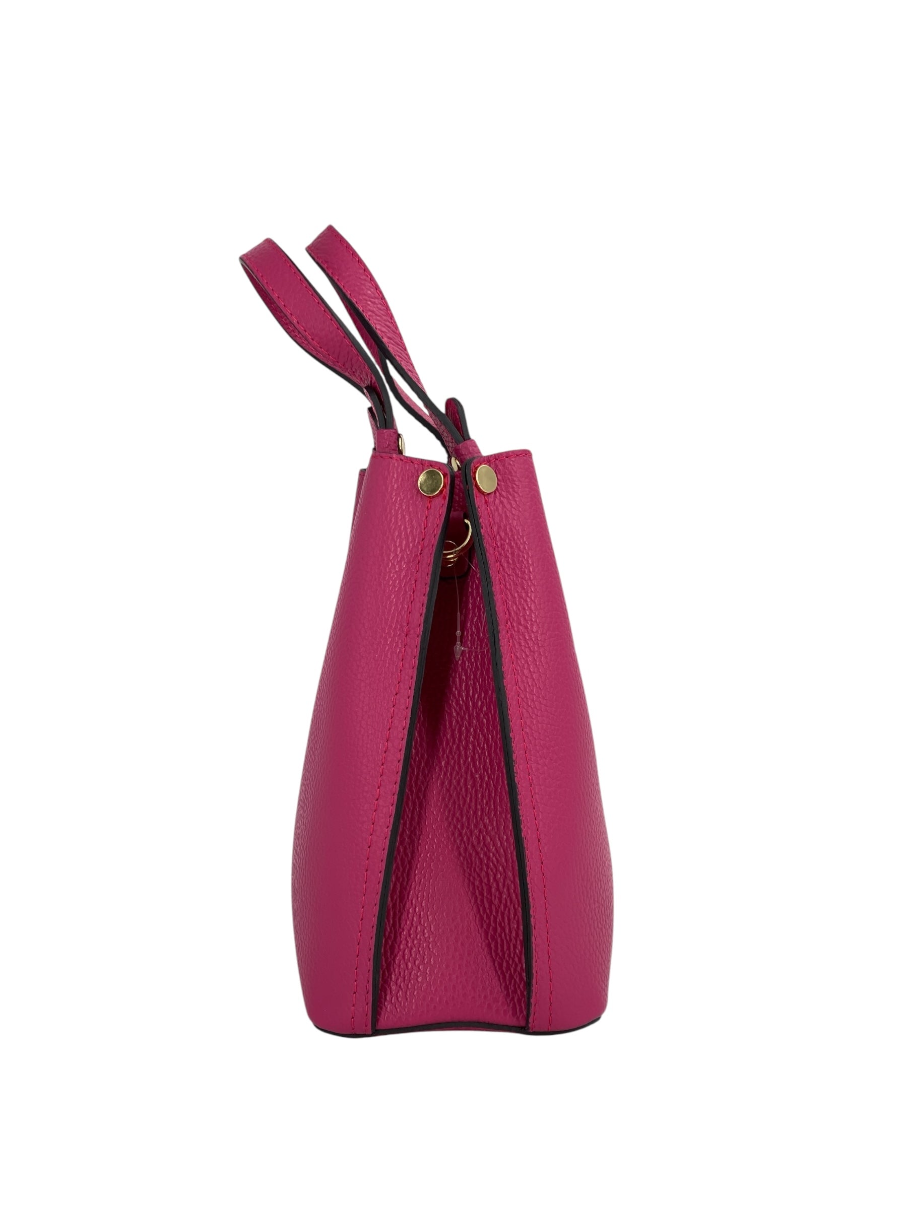 Delphine – Women's shoulder and handbag in genuine Italian leather with double reinforced short handles and removable adjustable shoulder strap
