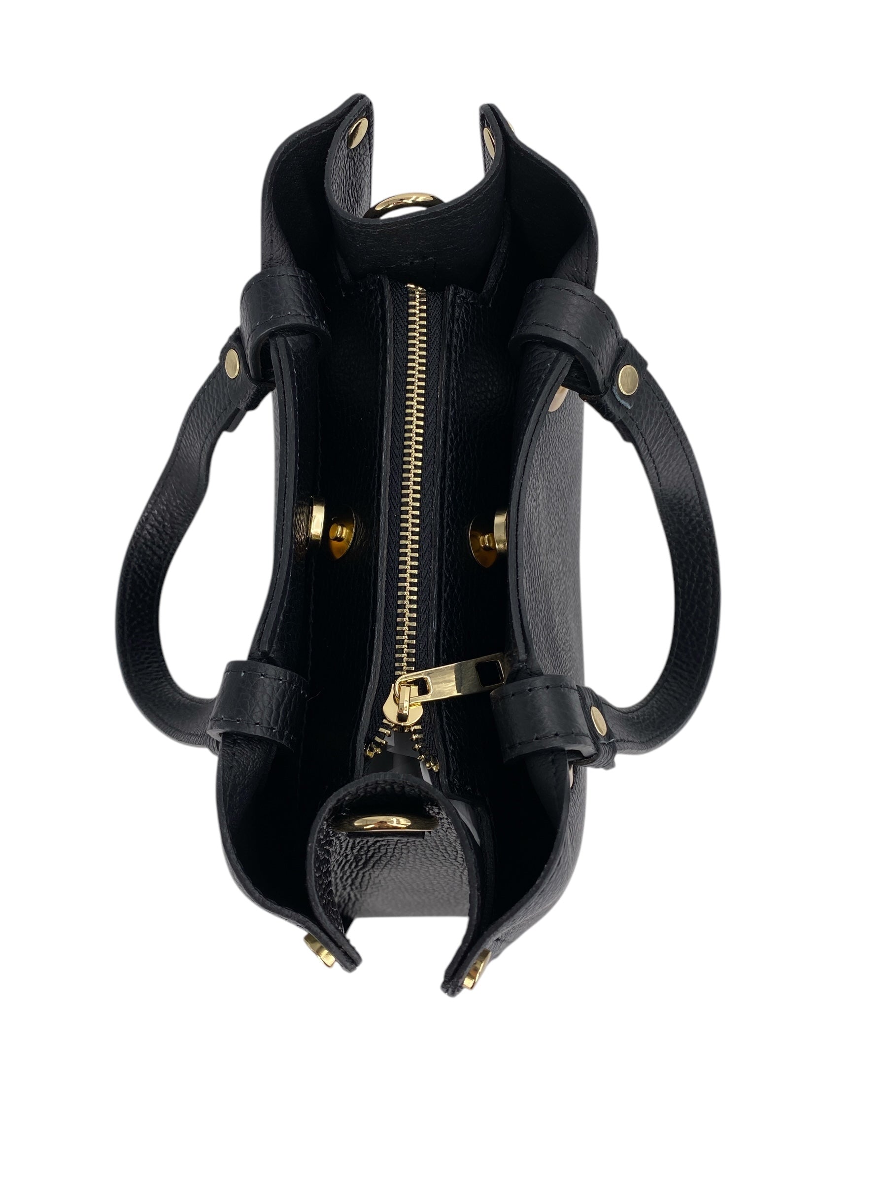 Delphine – Women's shoulder and handbag in genuine Italian leather with double reinforced short handles and removable adjustable shoulder strap