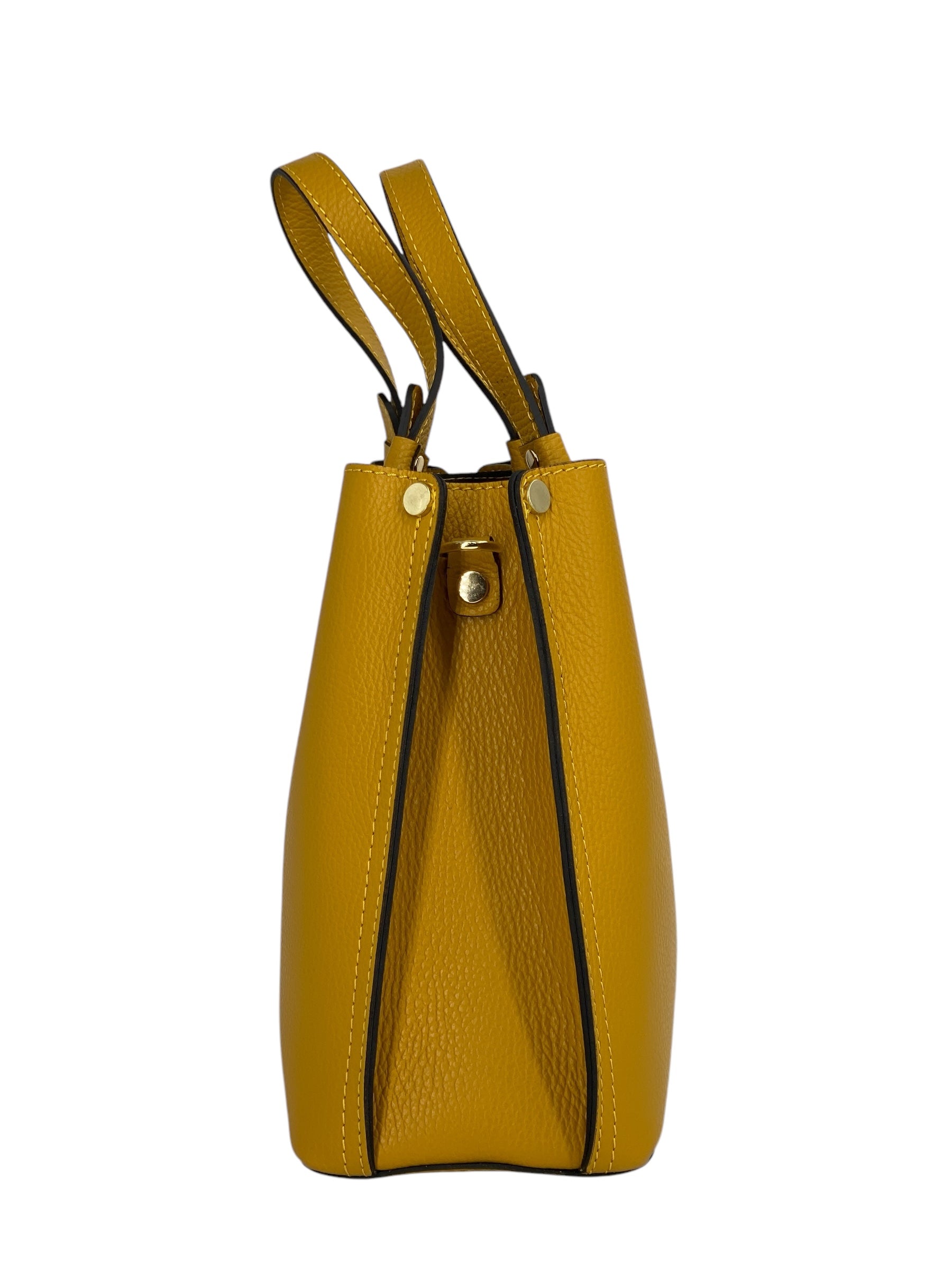 Delphine – Women's shoulder and handbag in genuine Italian leather with double reinforced short handles and removable adjustable shoulder strap