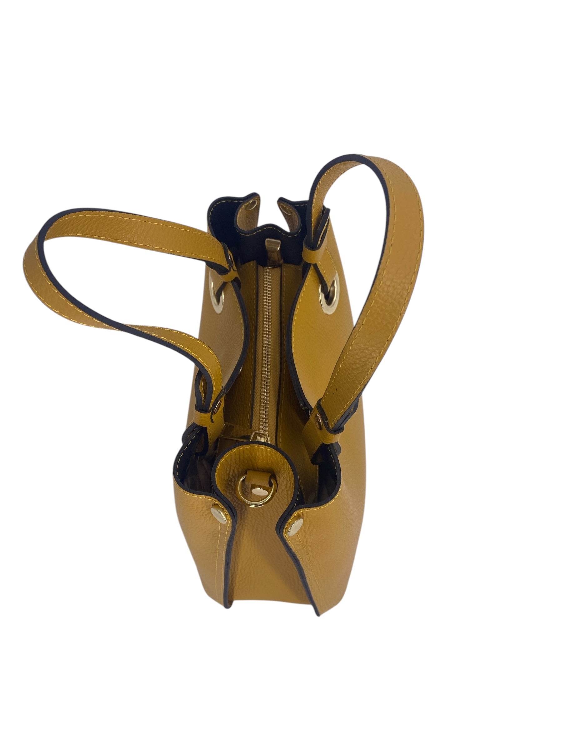 Delphine – Women's shoulder and handbag in genuine Italian leather with double reinforced short handles and removable adjustable shoulder strap